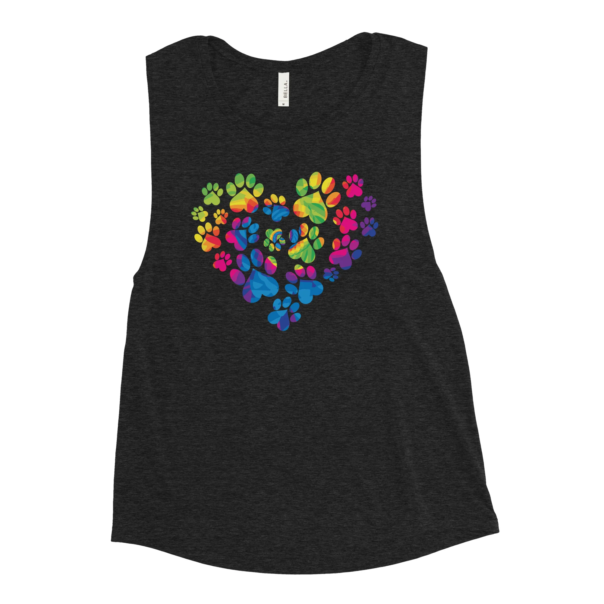 Anniversary Paw Print Love Ladies’ Athletic Tank - Image 4