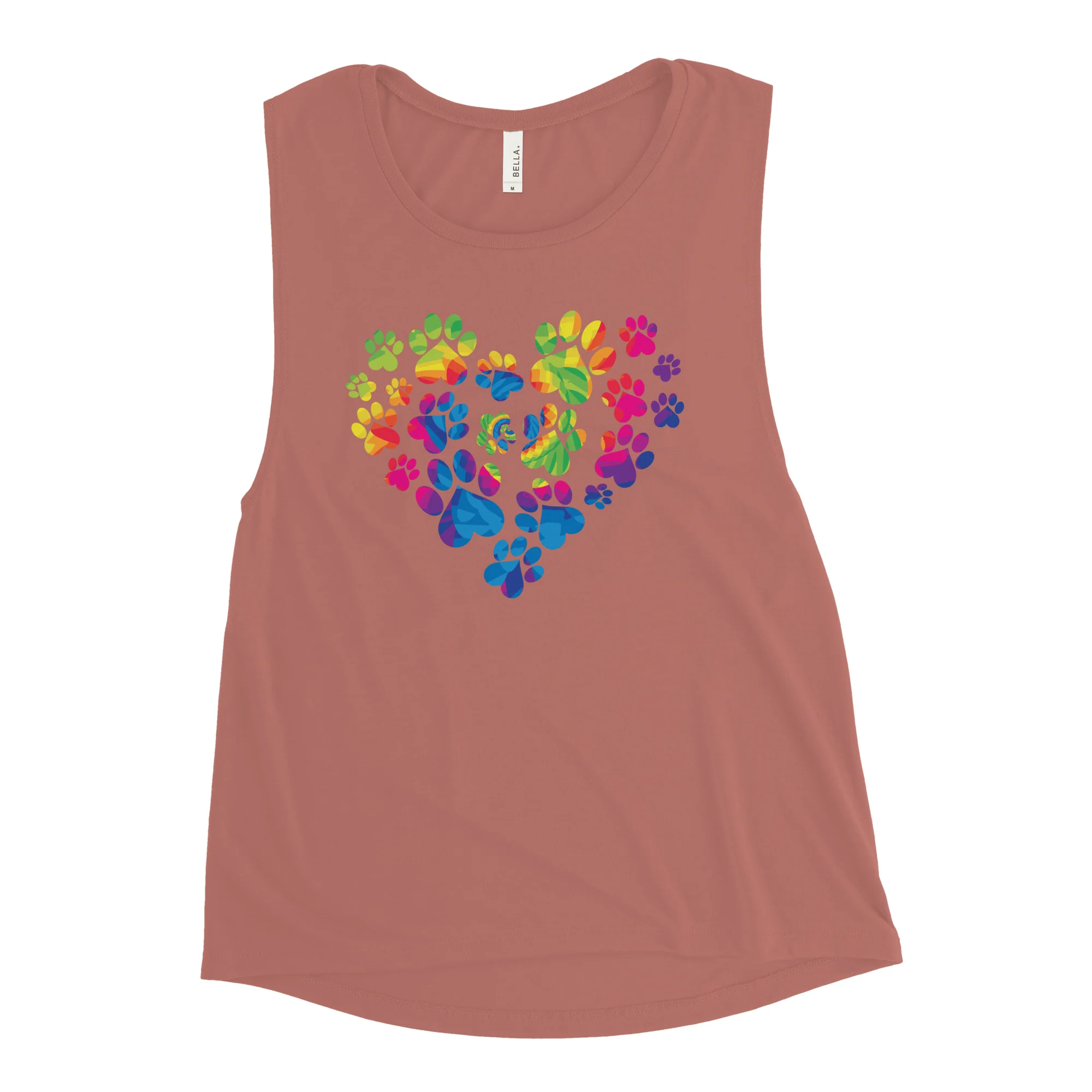Anniversary Paw Print Love Ladies’ Athletic Tank - Image 5