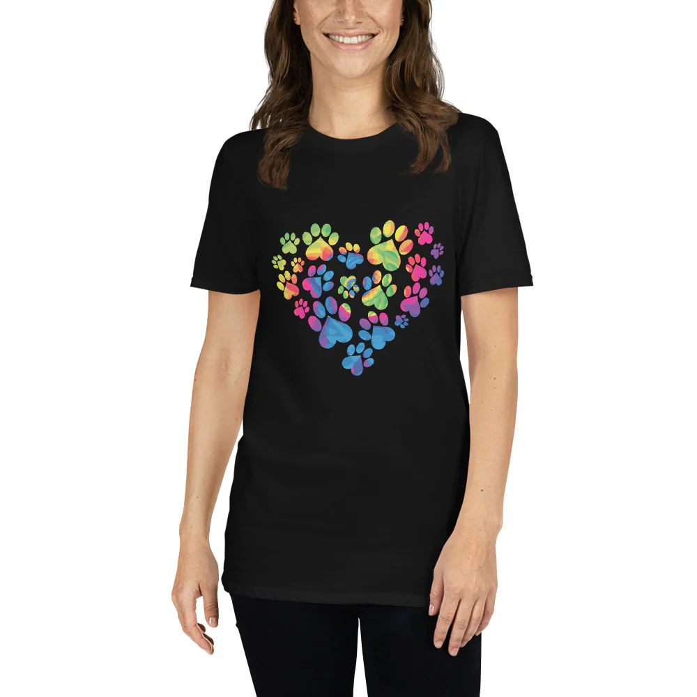 Anniversary Paw Print Love T-Shirt - Image 5