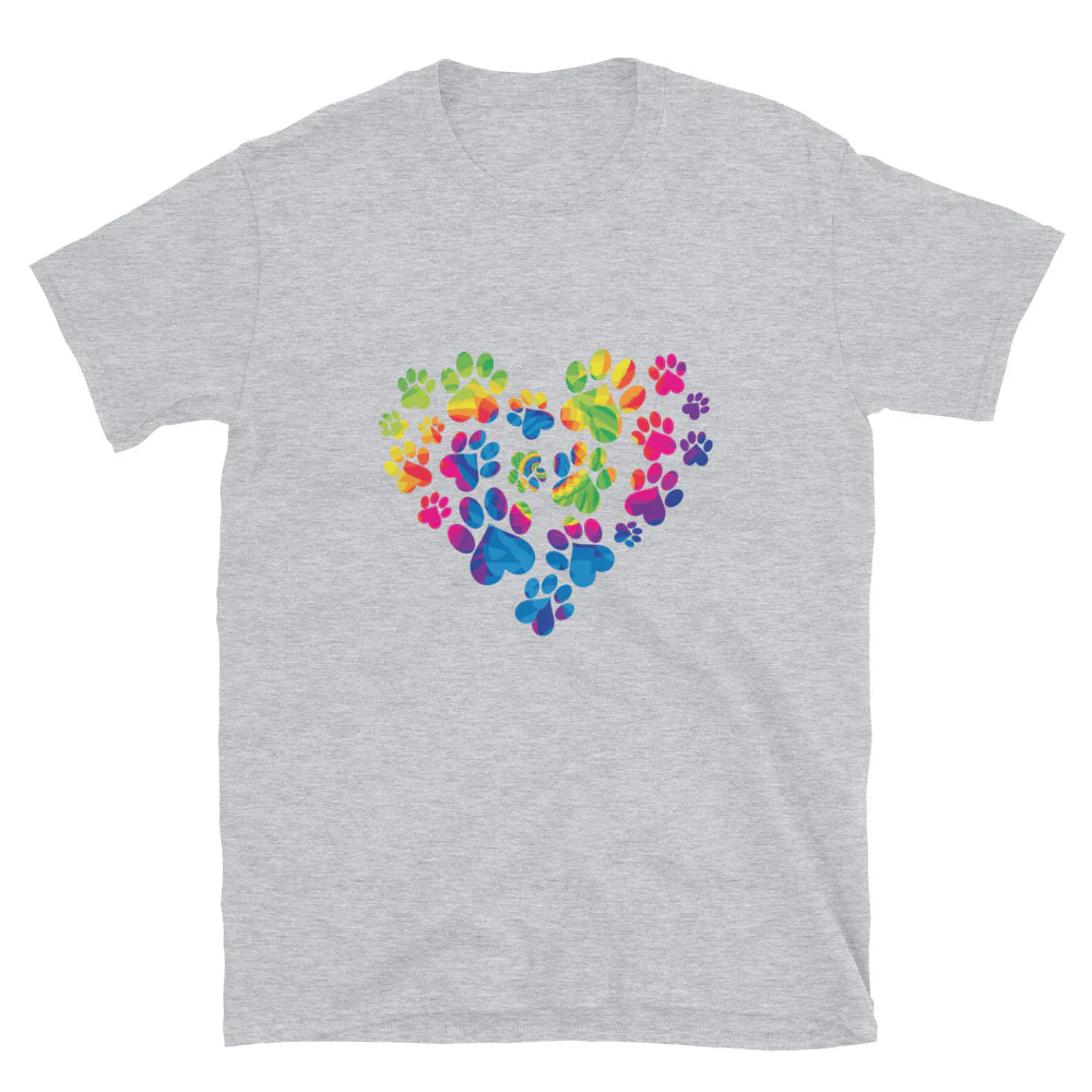 Anniversary Paw Print Love T-Shirt - Image 9