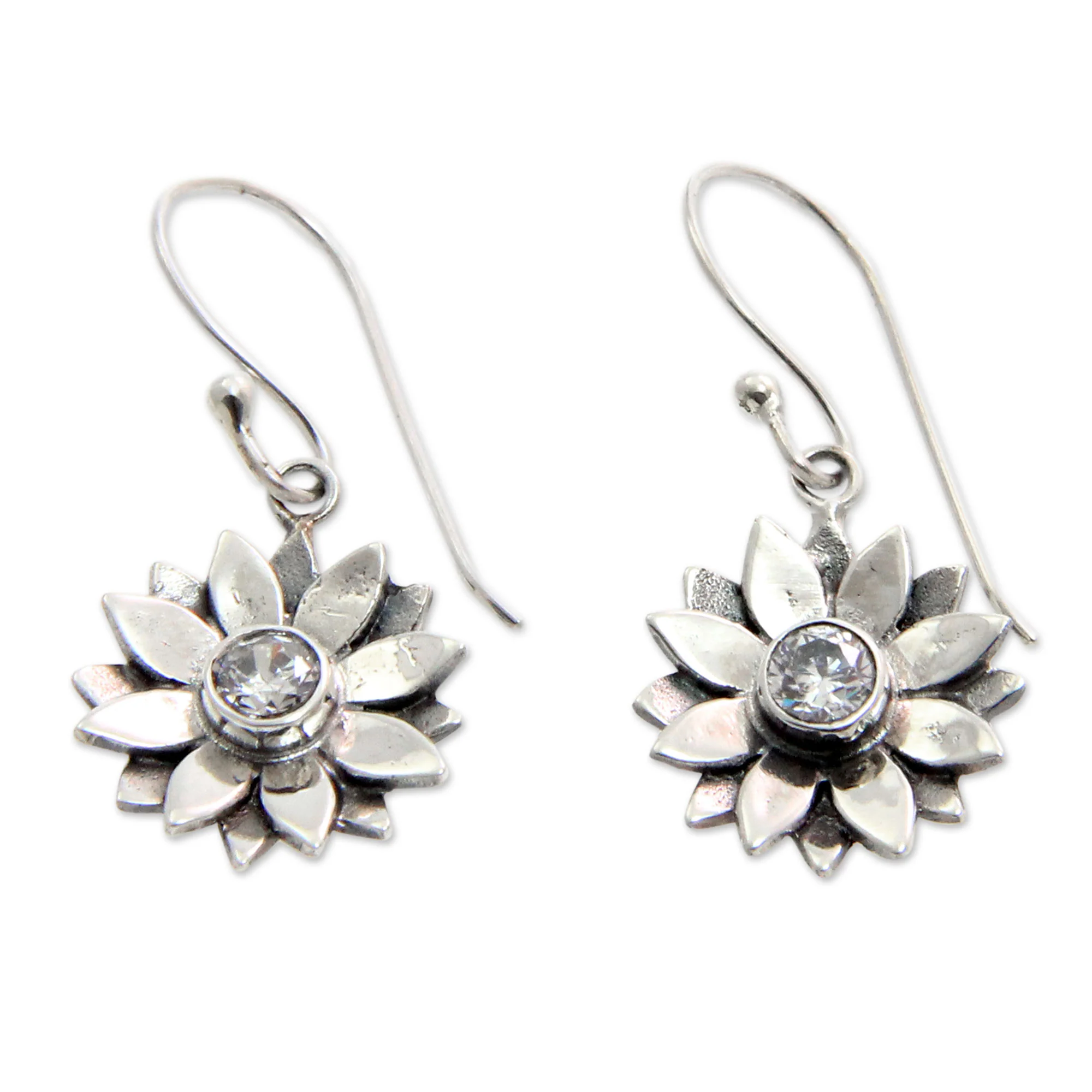 April Daisy Zirconia Sterling Silver Earrings - Image 2