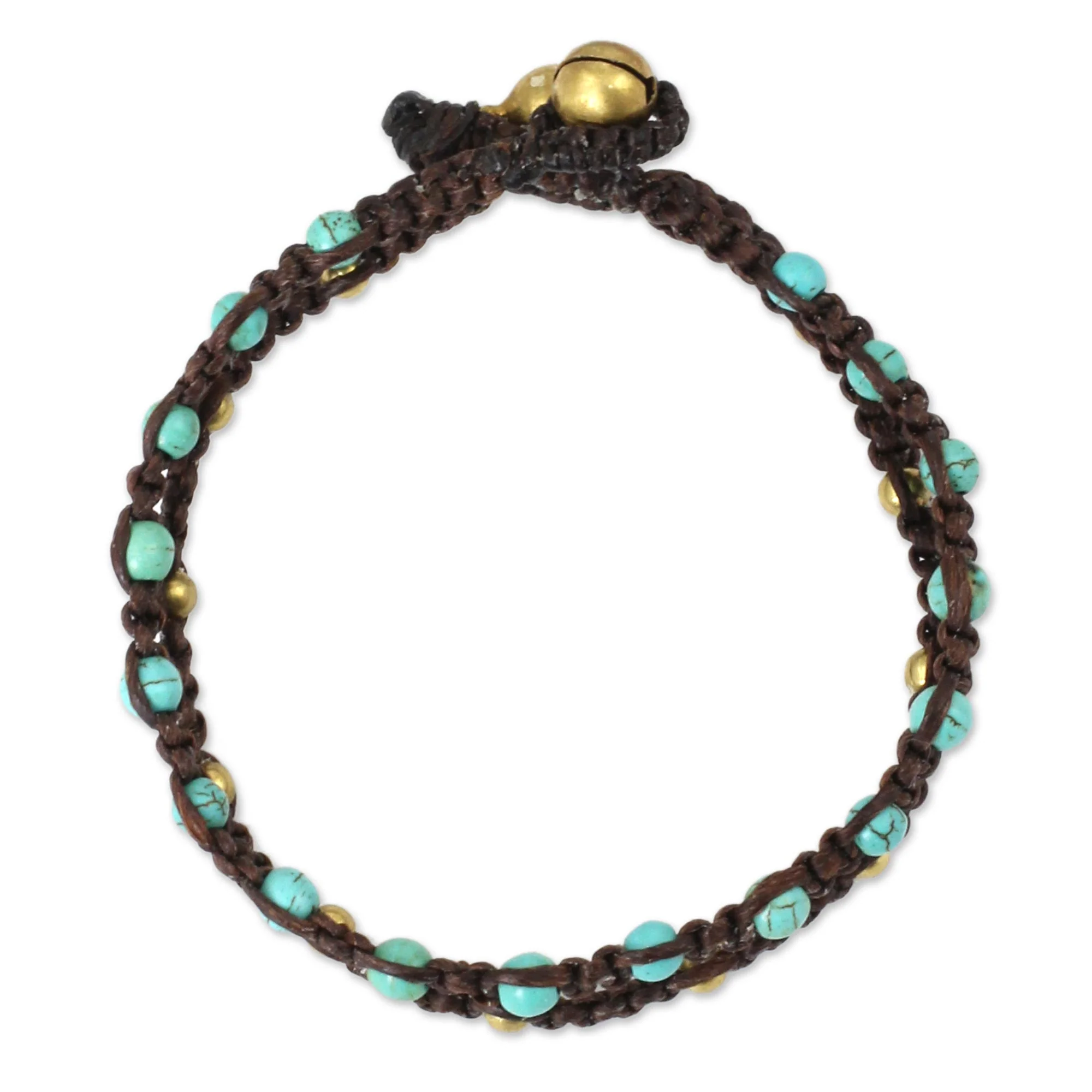Aqua Boho Chic Brass Bracelet - Image 3