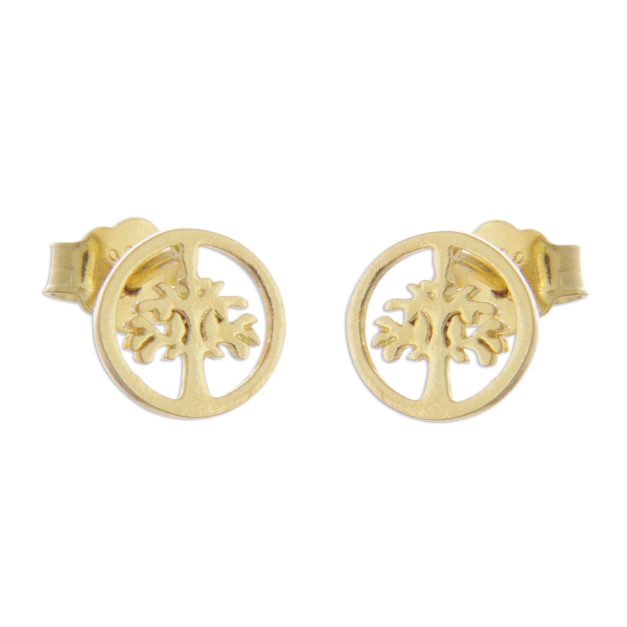 Arbor Halos Tree Motif 18k Gold Plated Sterling Silver Stud Earrings - Image 2