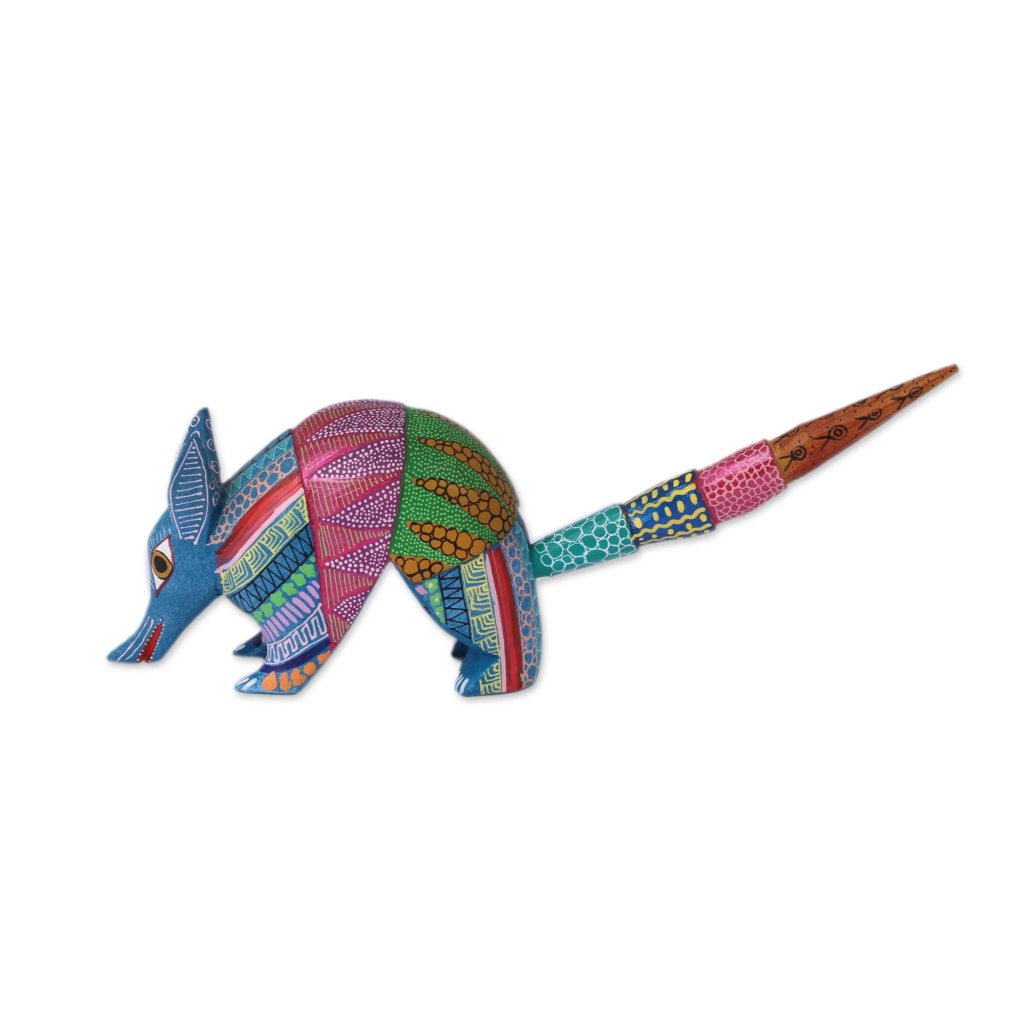 Armadillo Delight Handcrafted Copal Wood Alebrije Armadillo Figurine - Image 4