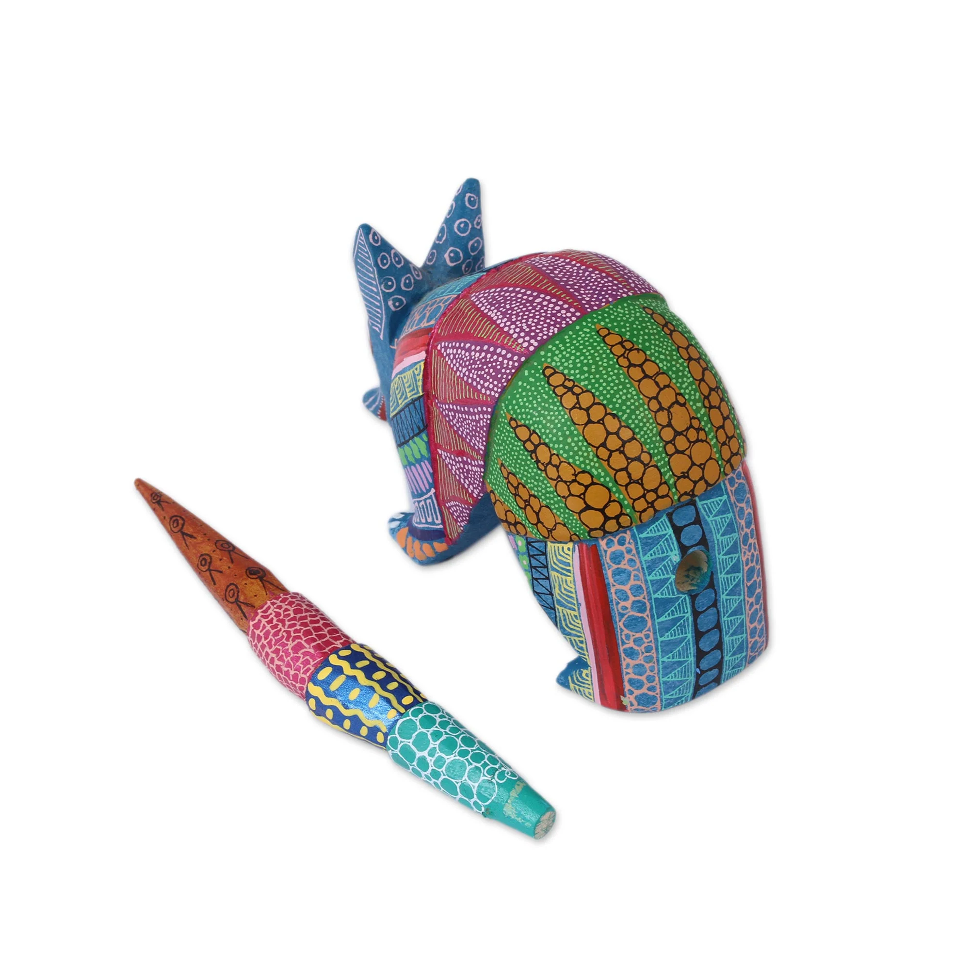 Armadillo Delight Handcrafted Copal Wood Alebrije Armadillo Figurine - Image 5