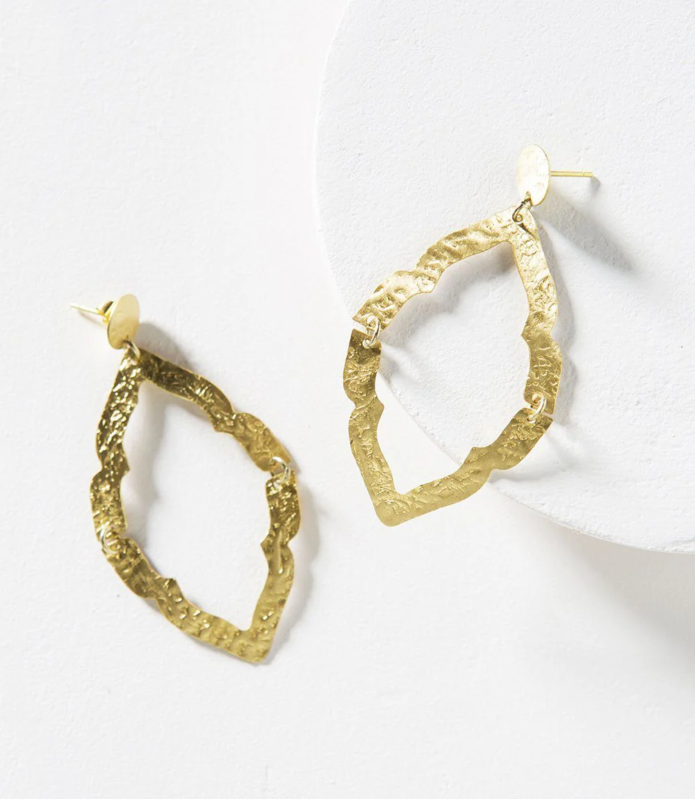 Ashram Window Brass Earrings - Image 3