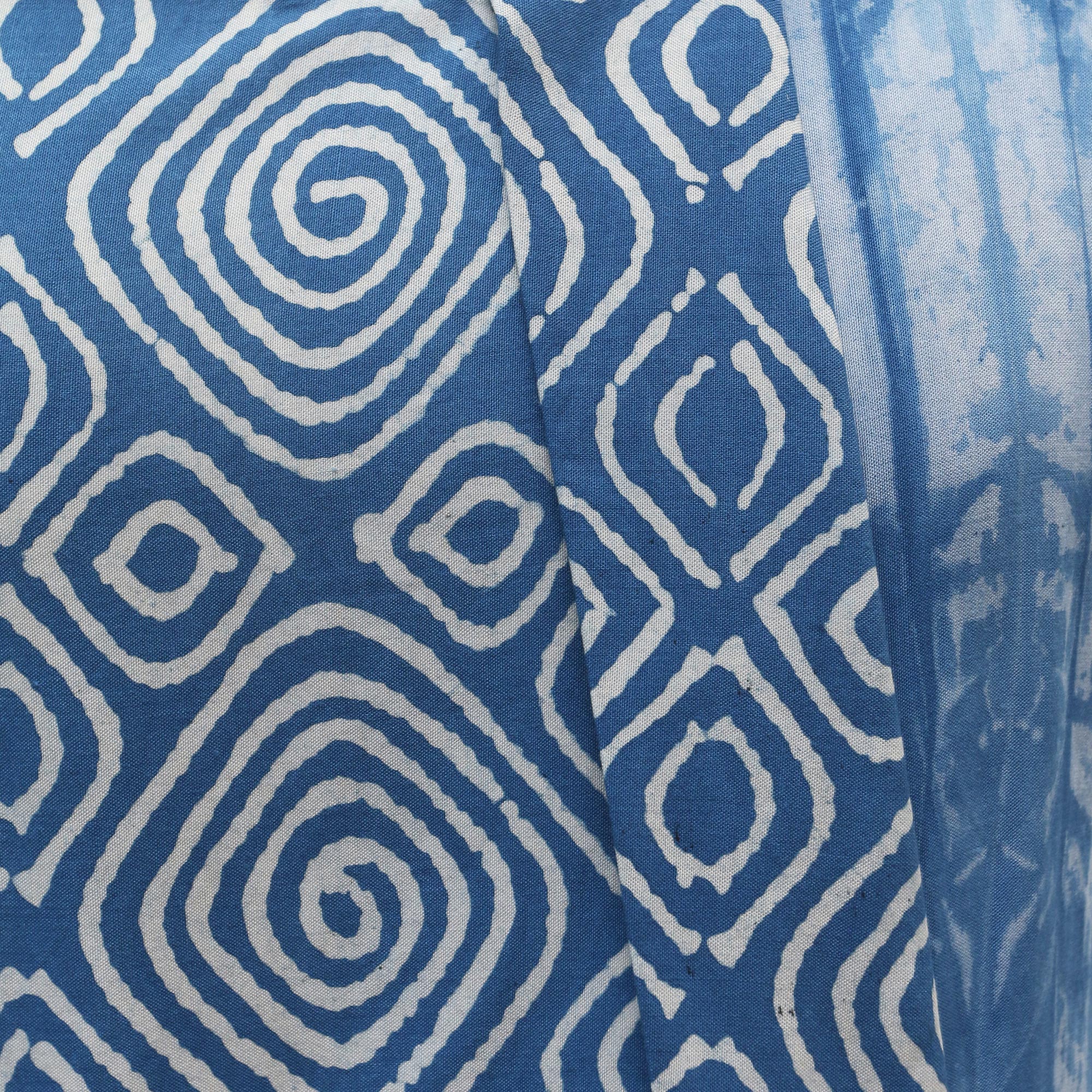 Asymmetric Ocean Asymmetric Tie-Dye Cotton Blouse - Image 4