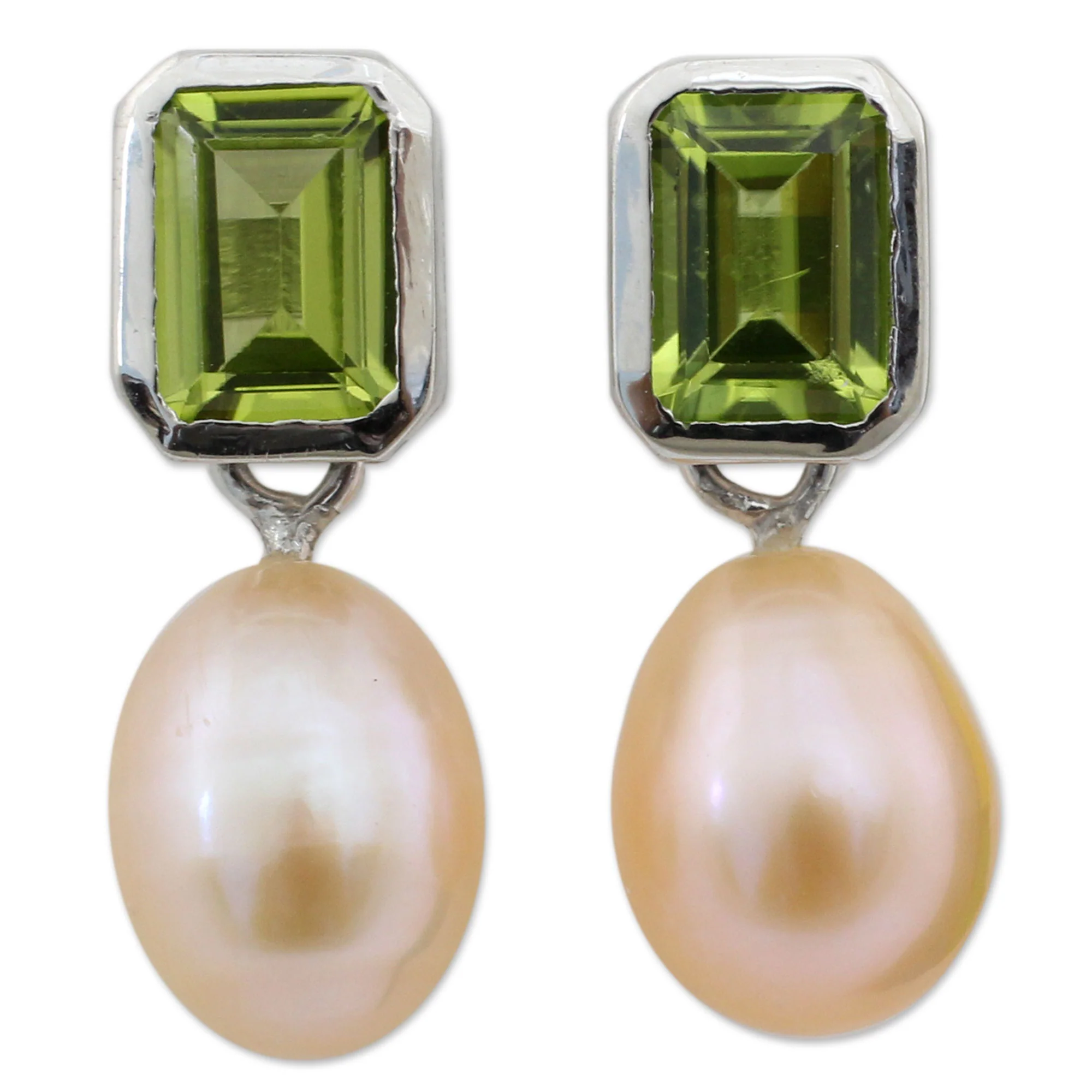 Attraction Pearl and Peridot Drop Earrings - Image 2