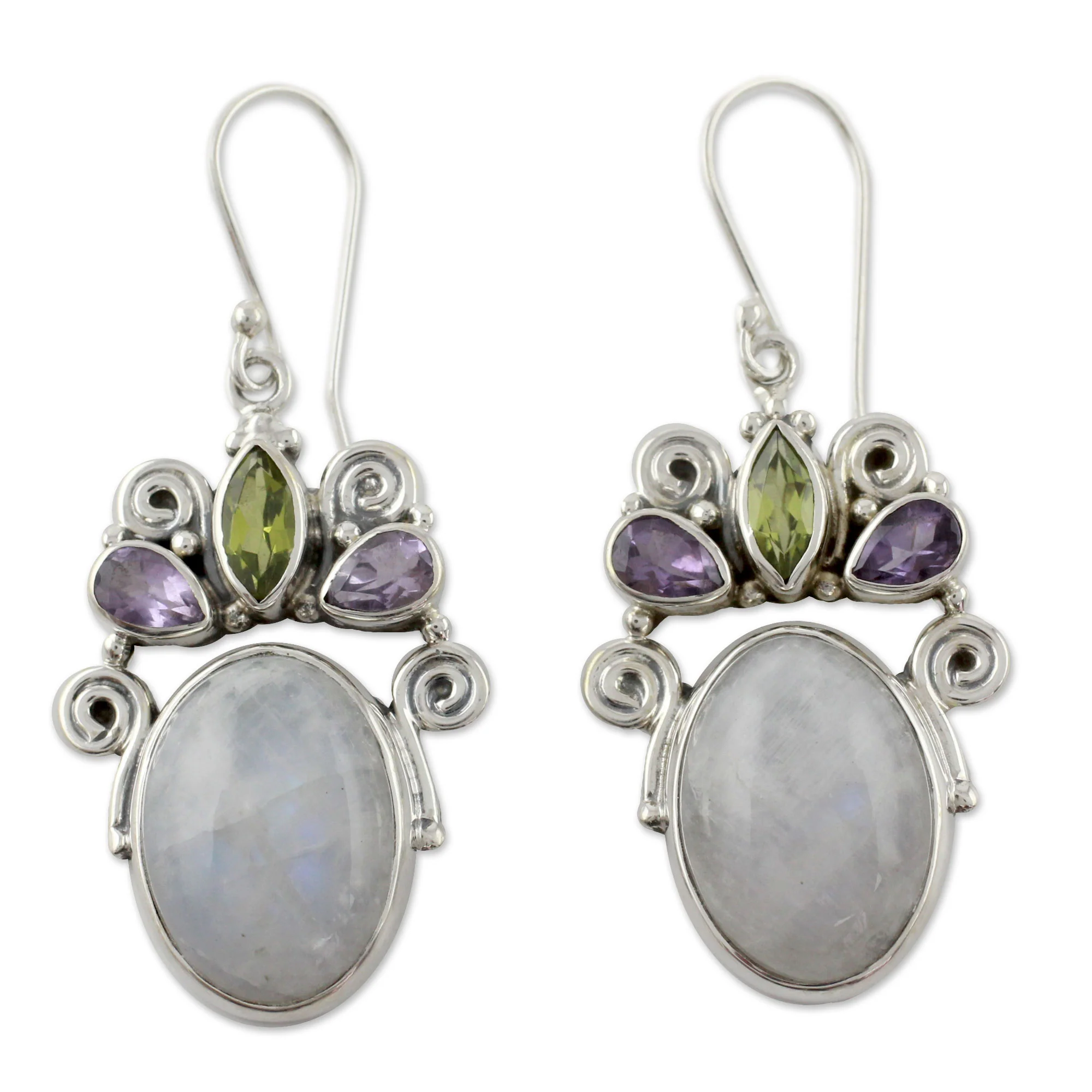 Aura Multi-Gem Hook Earrings - Image 2
