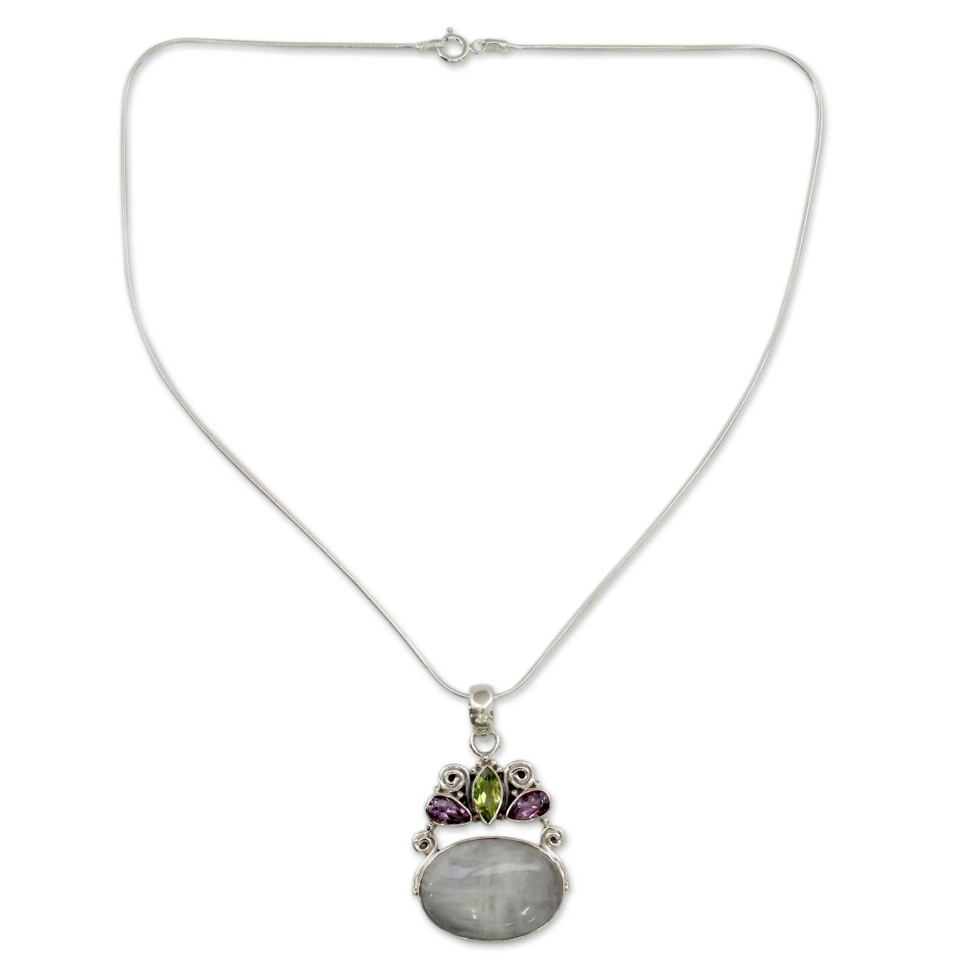Aura Rainbow Moonstone Pendant Necklace - Image 2