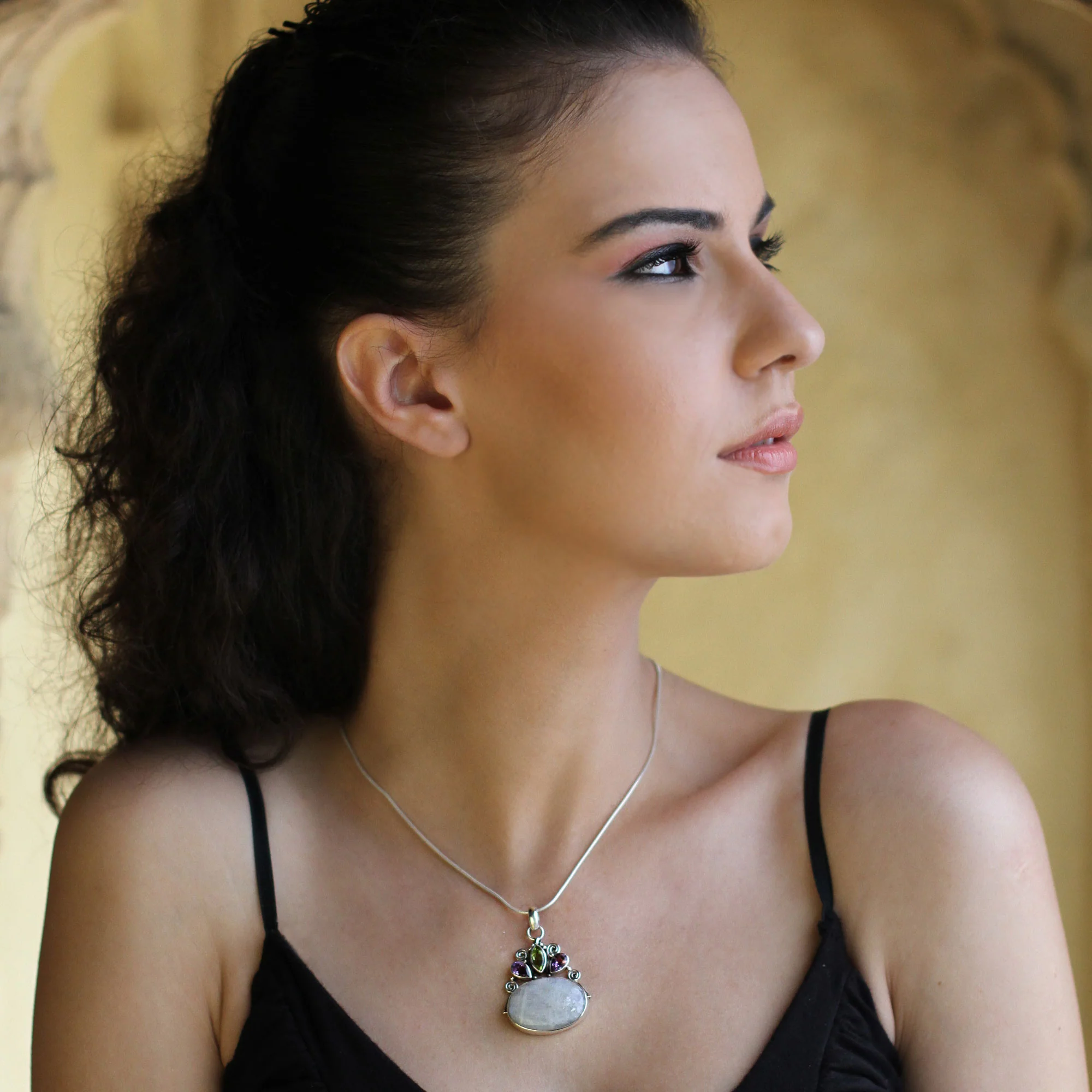 Aura Rainbow Moonstone Pendant Necklace - Image 3