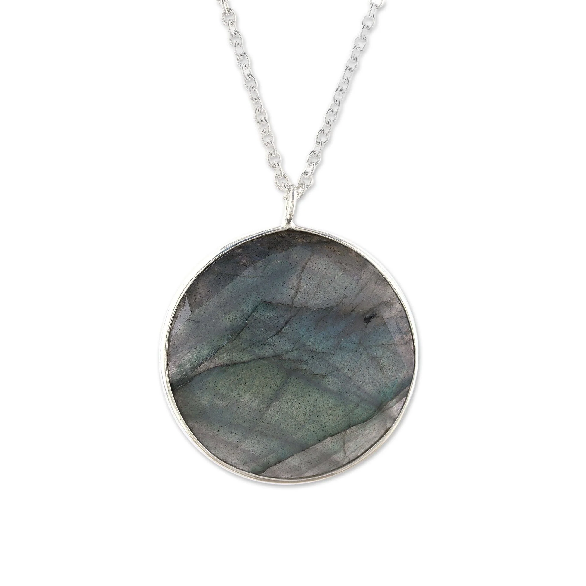 Aurora Moon Labradorite & Sterling Silver Necklace - Image 2
