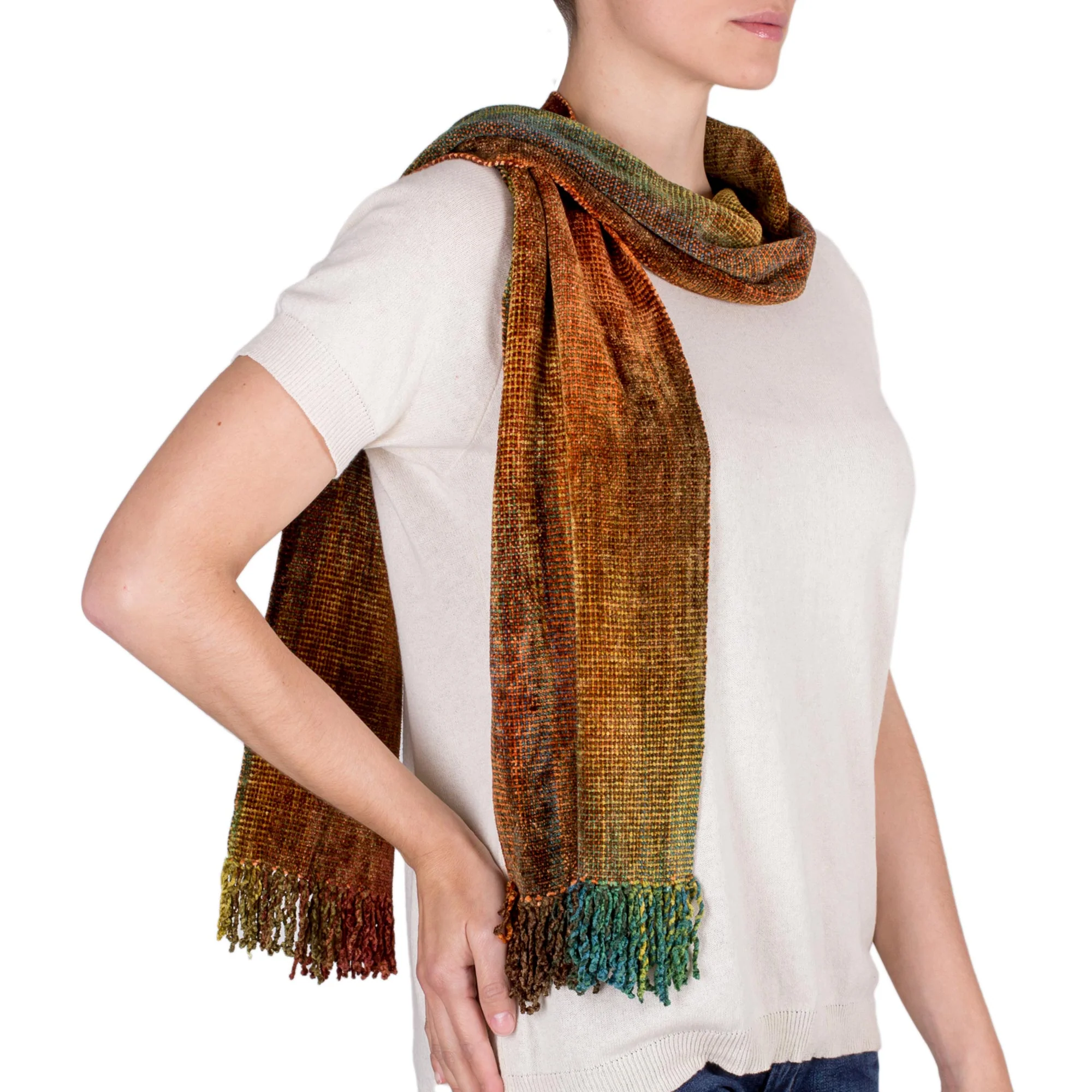 Autumn Breeze Bamboo Chenille Scarf - Image 3