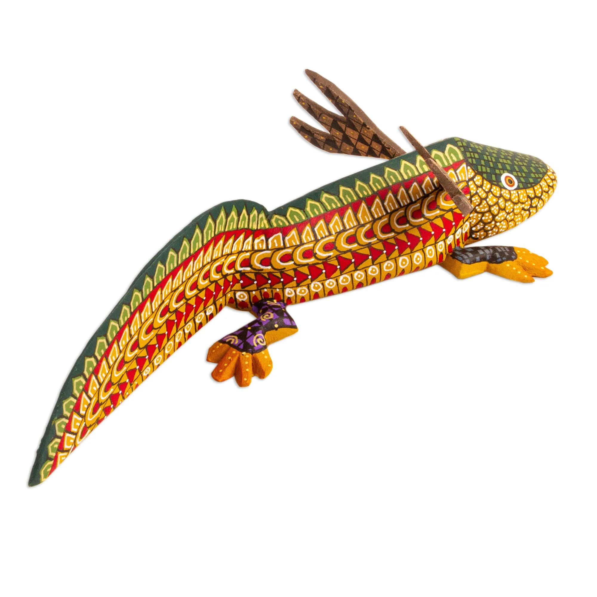 Axolotl Copal Wood Axolotl Alebrije from Mexico - Image 3