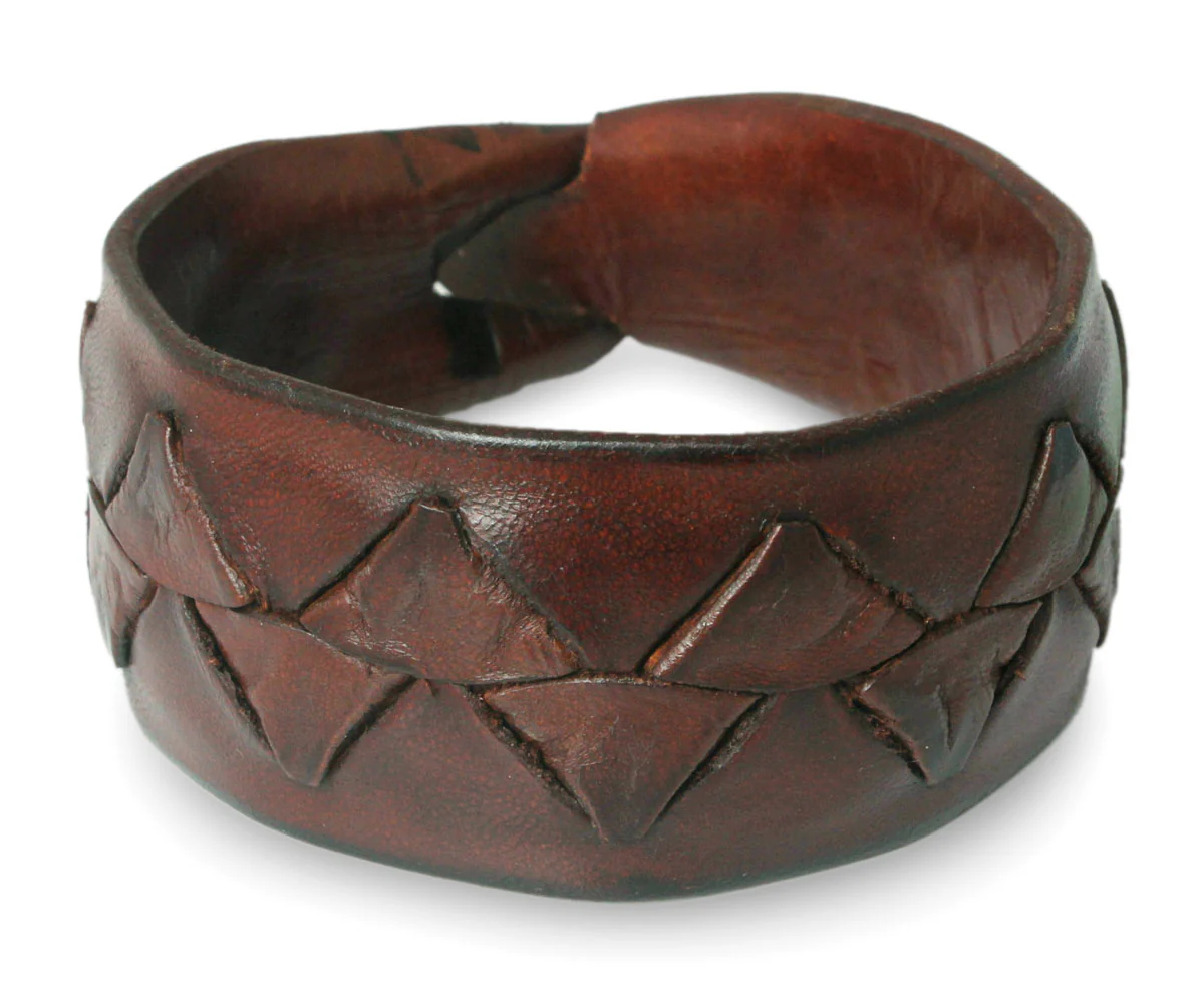 Ayutthaya Brown Men's Leather Bracelet - Image 2