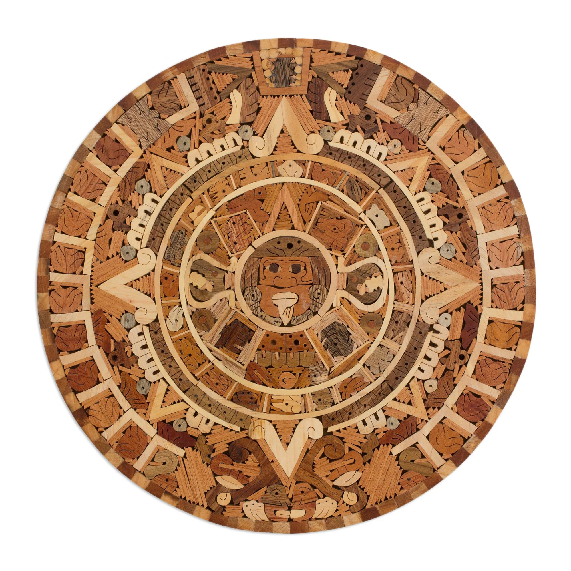 Aztec Calendar Central American Archaeological Wood Calendar - Image 2