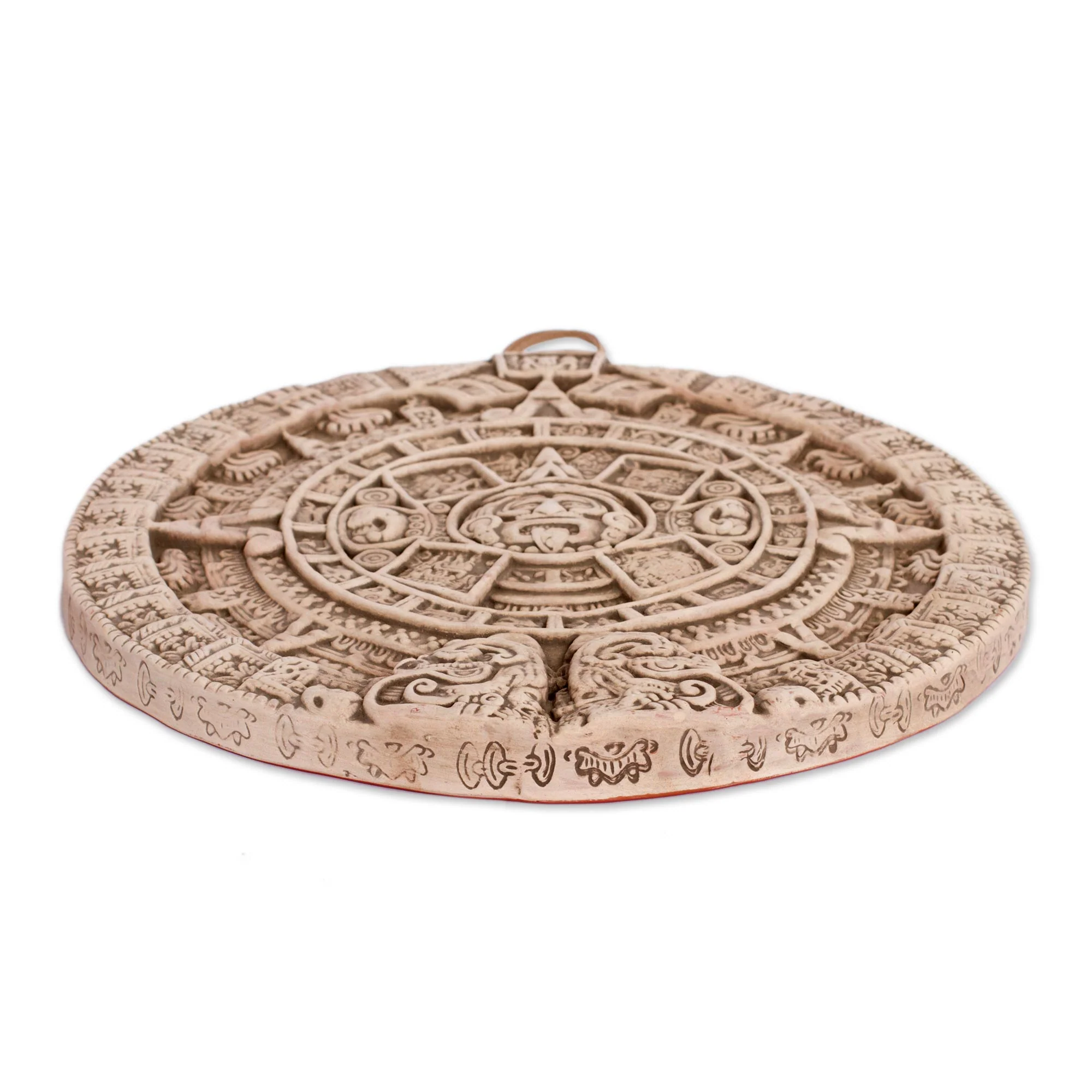 Aztec Sun Stone in White Ceramic plaque - Image 4