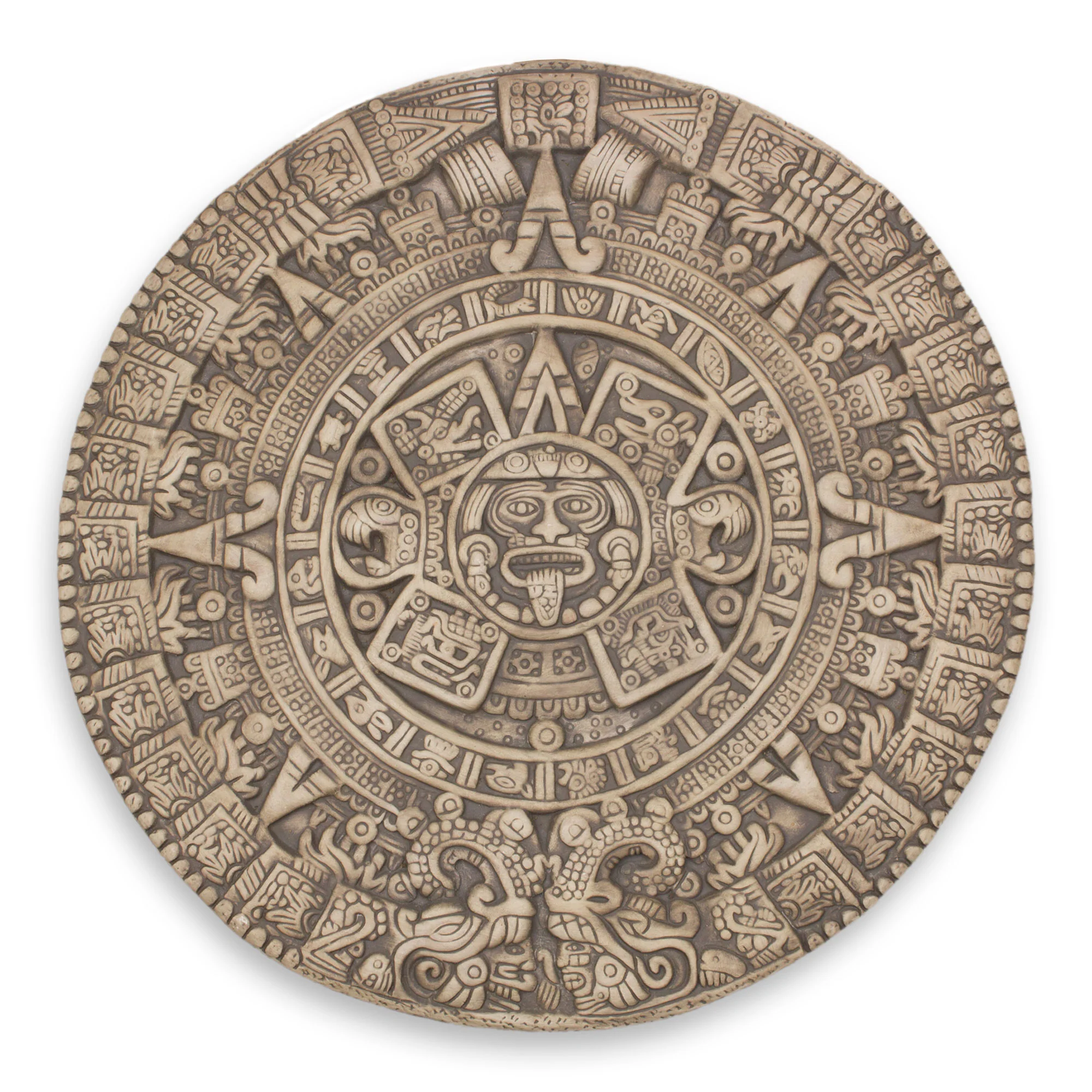 Aztec Sunstone Mexico Collectible Archaeological Ceramic Calendar - Image 2