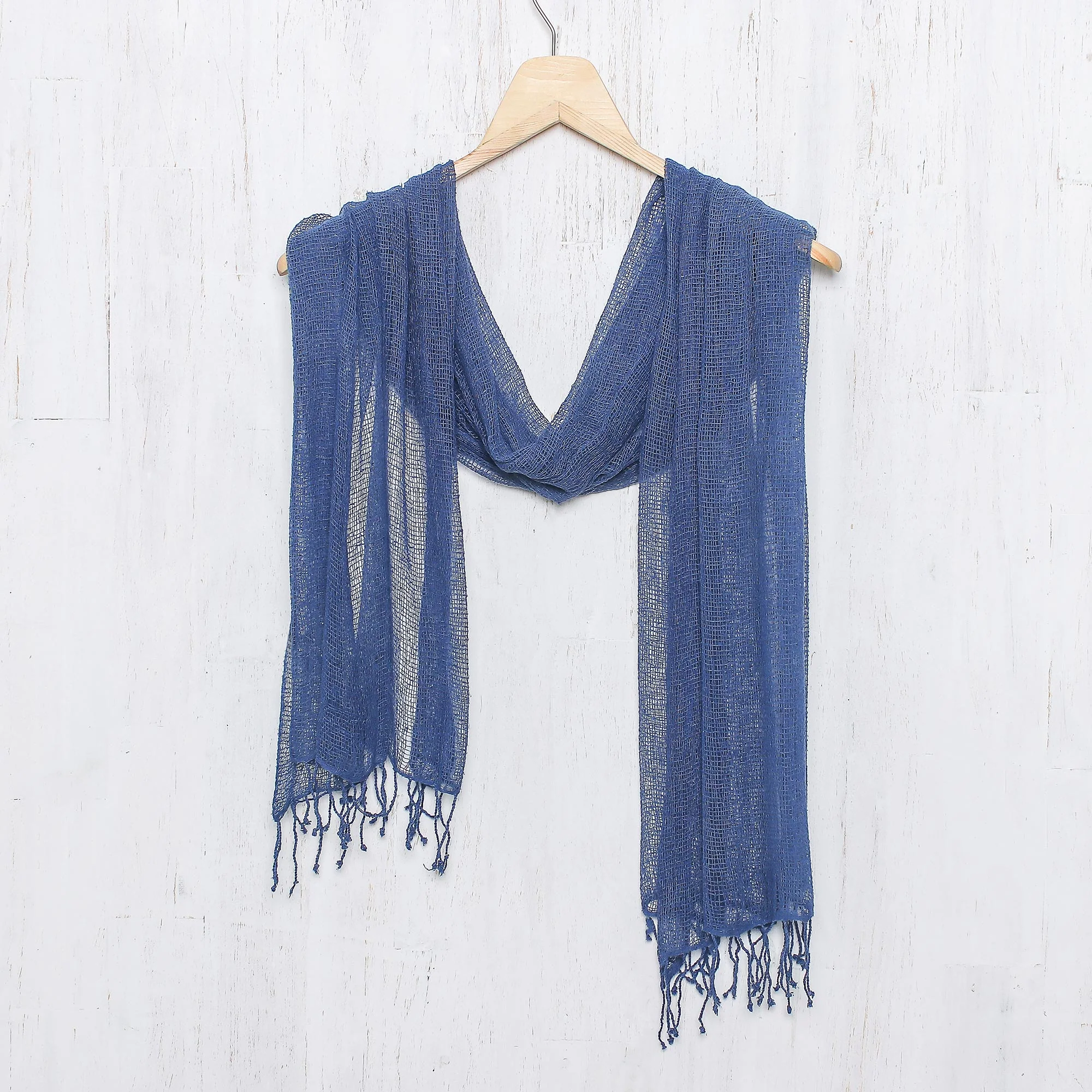 Azure Summer Blue Silk Scarf - Image 3