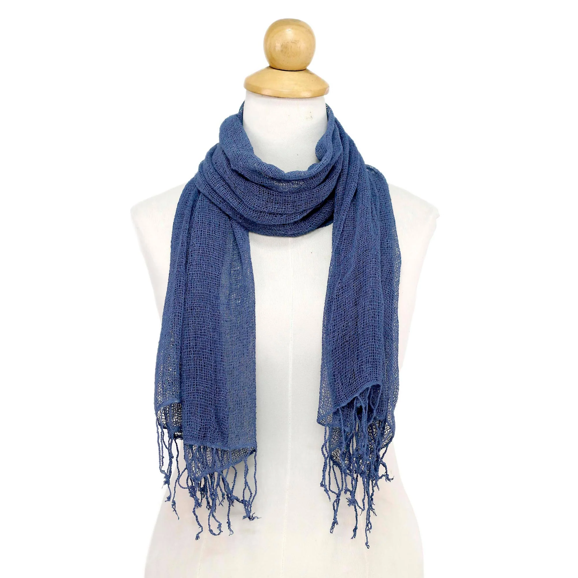 Azure Summer Blue Silk Scarf - Image 4