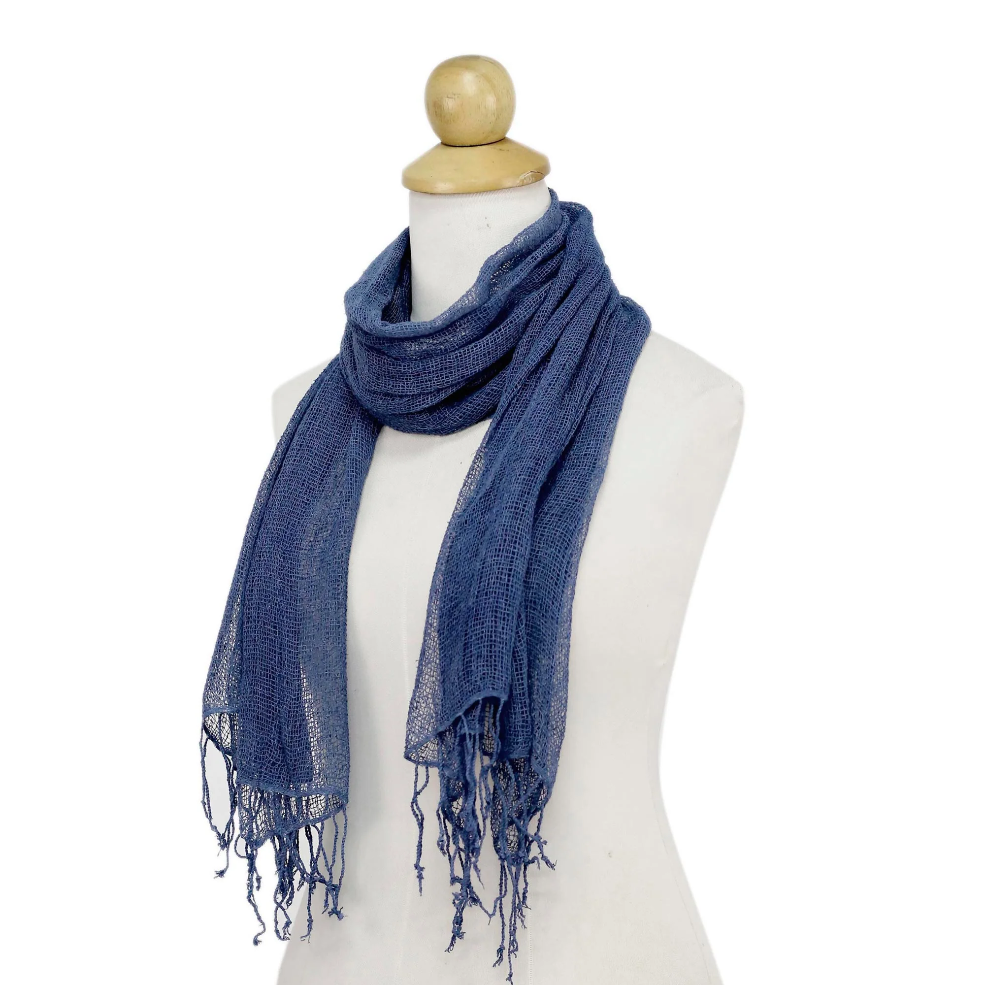 Azure Summer Blue Silk Scarf - Image 5