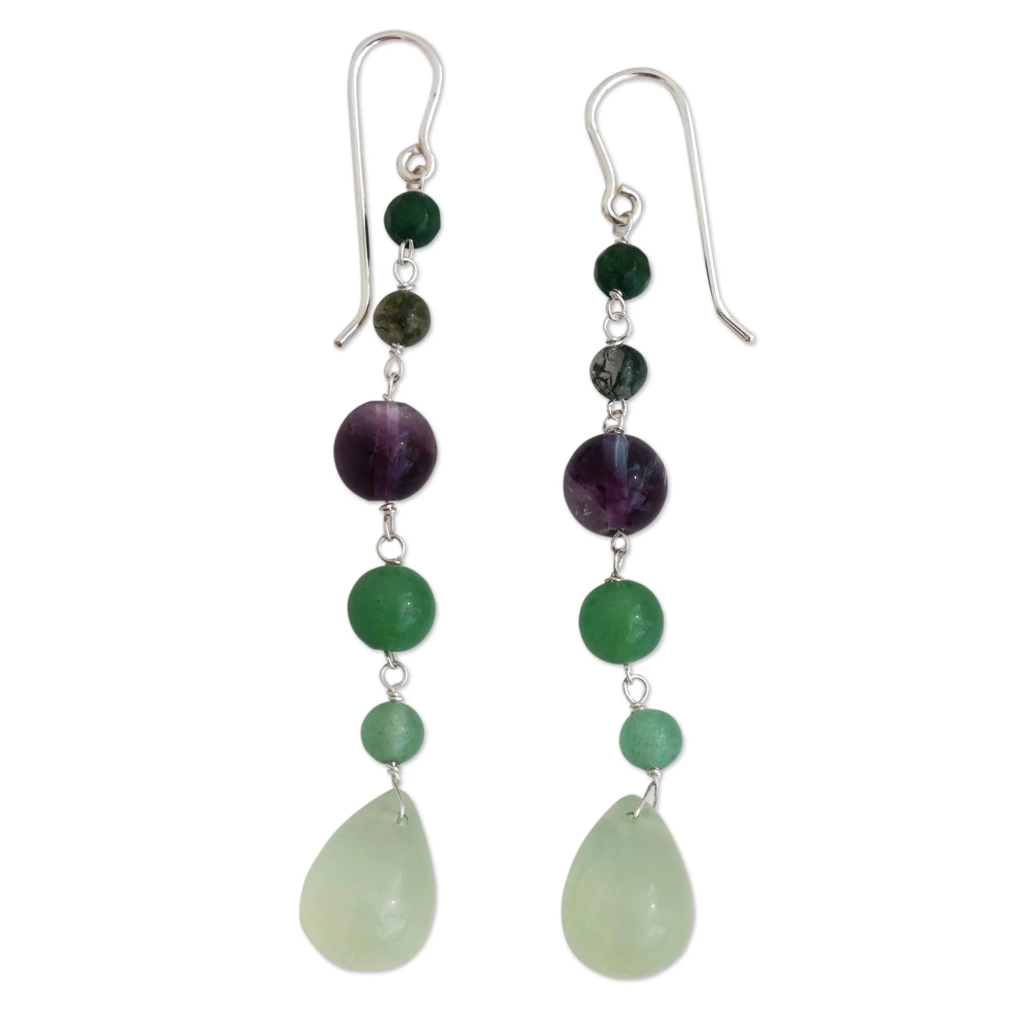 Balance and Clarity Sterling Silver and Multi-Gemstone Earrings - Image 2
