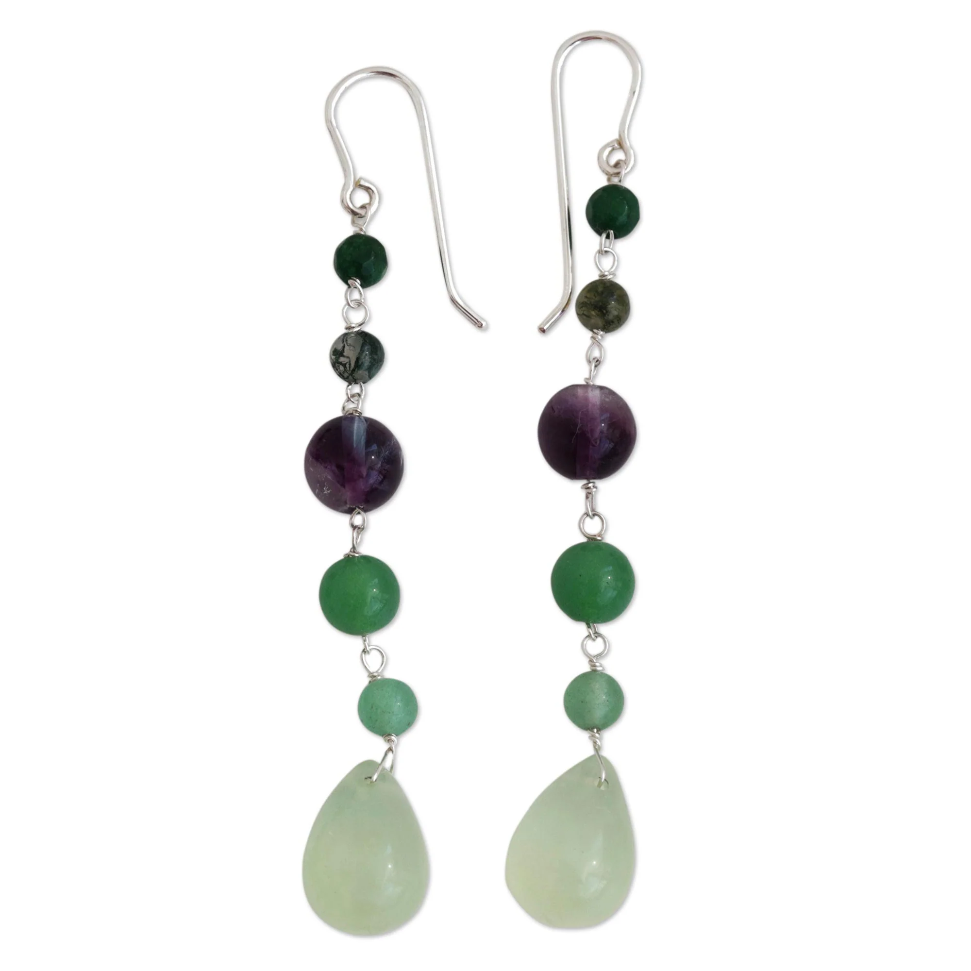 Balance and Clarity Sterling Silver and Multi-Gemstone Earrings - Image 3
