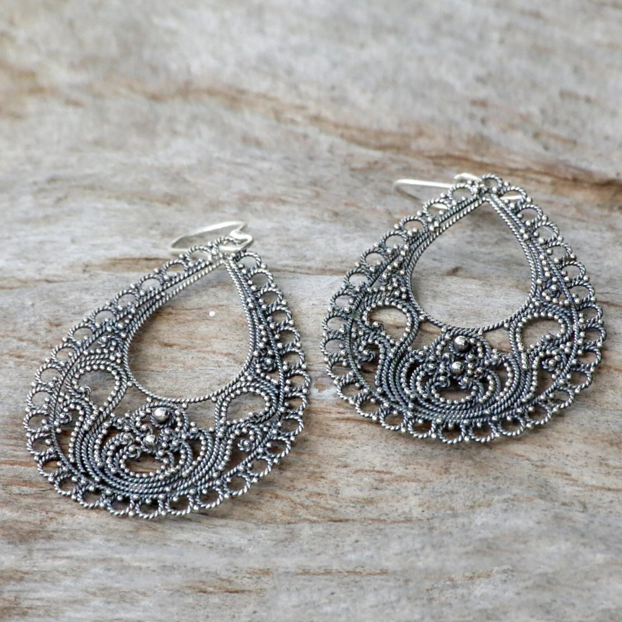 Bali Glam Sterling Silver Earrings - Image 2