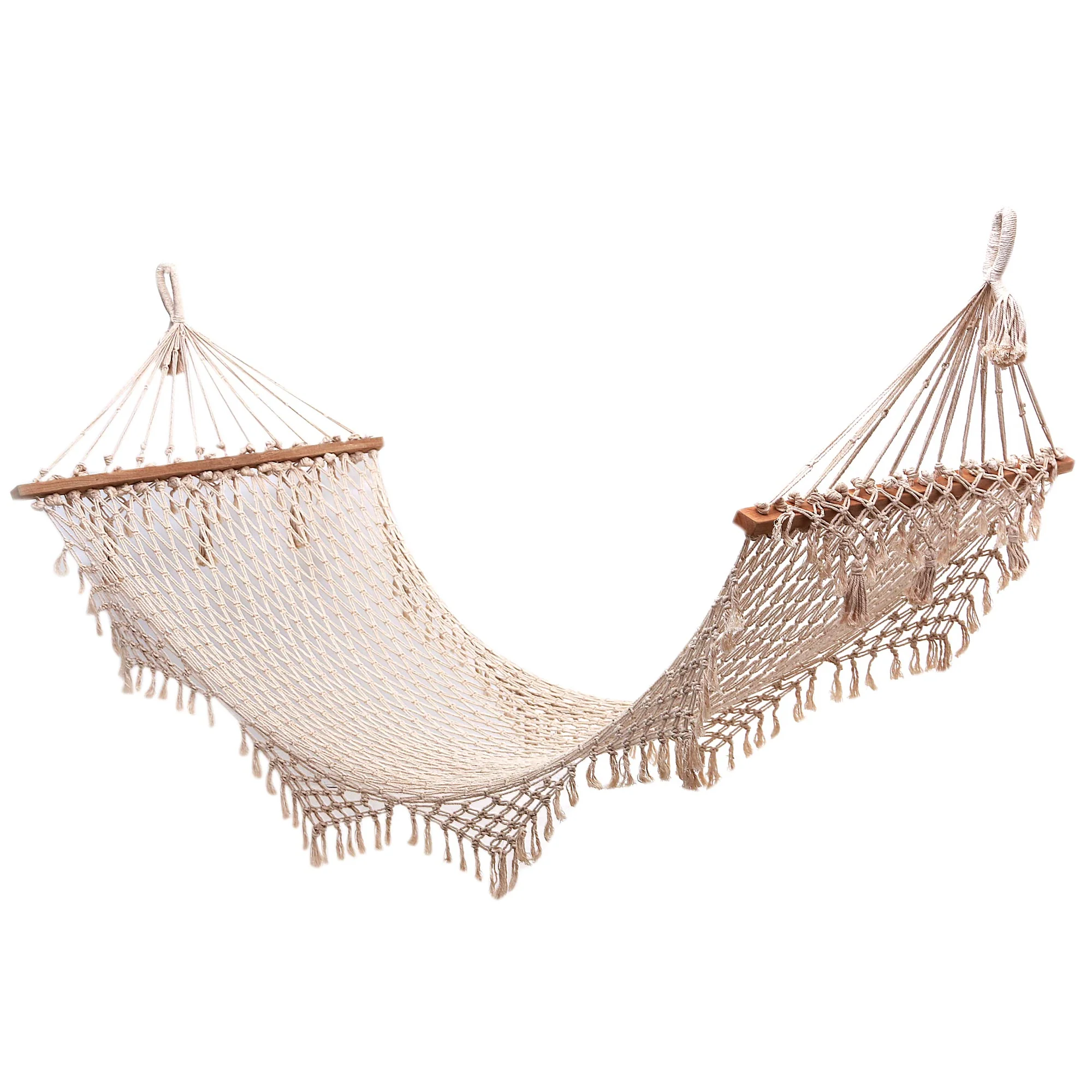 Bali Relaxation Hand-Knotted Cotton Rope Hammock from Bali (Single) - Image 2
