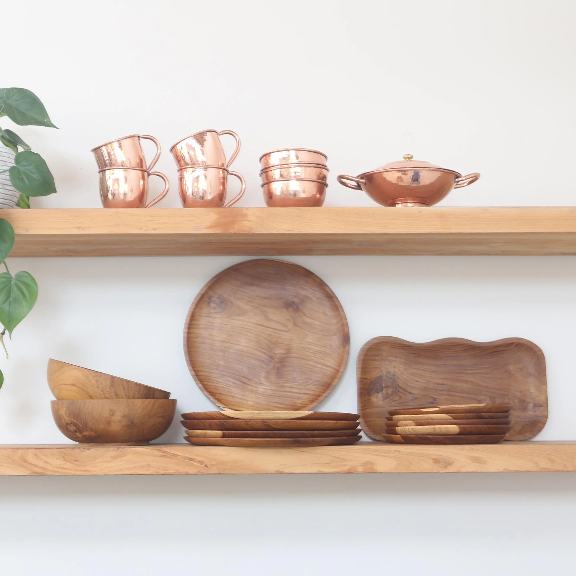 Bali Wave Wavy Teak Wood Platter Handcrafted in Bali - Image 4