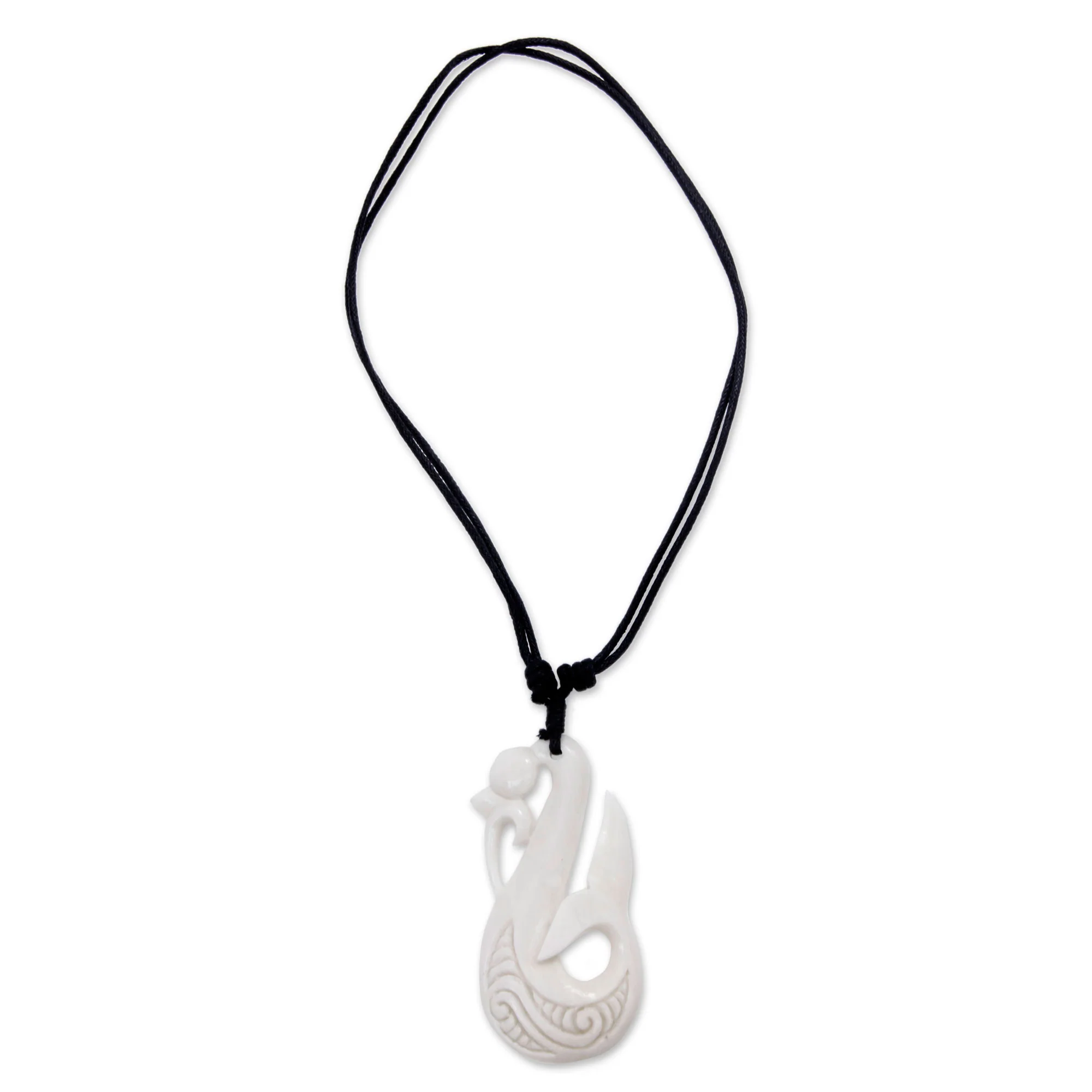 Balinese Whale Hand Carved Whale Theme Bone Necklace - Image 2
