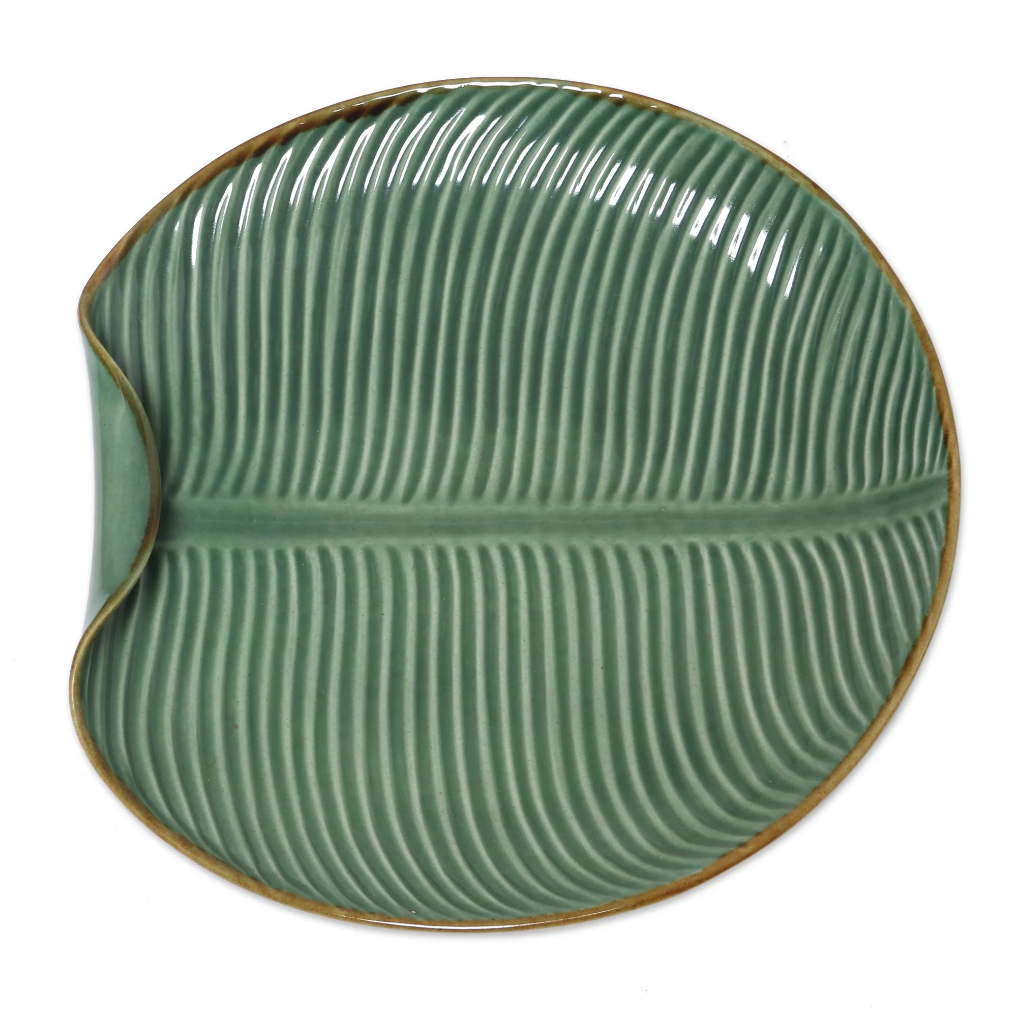 Banana Vibes Ceramic Banana Leaf Serving Plate from Bali - Image 2