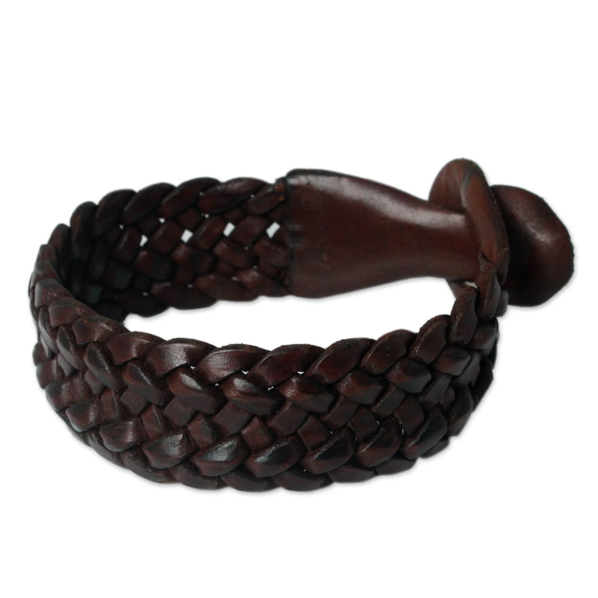 Bangkok Weave Men's Leather Bracelet - Image 2