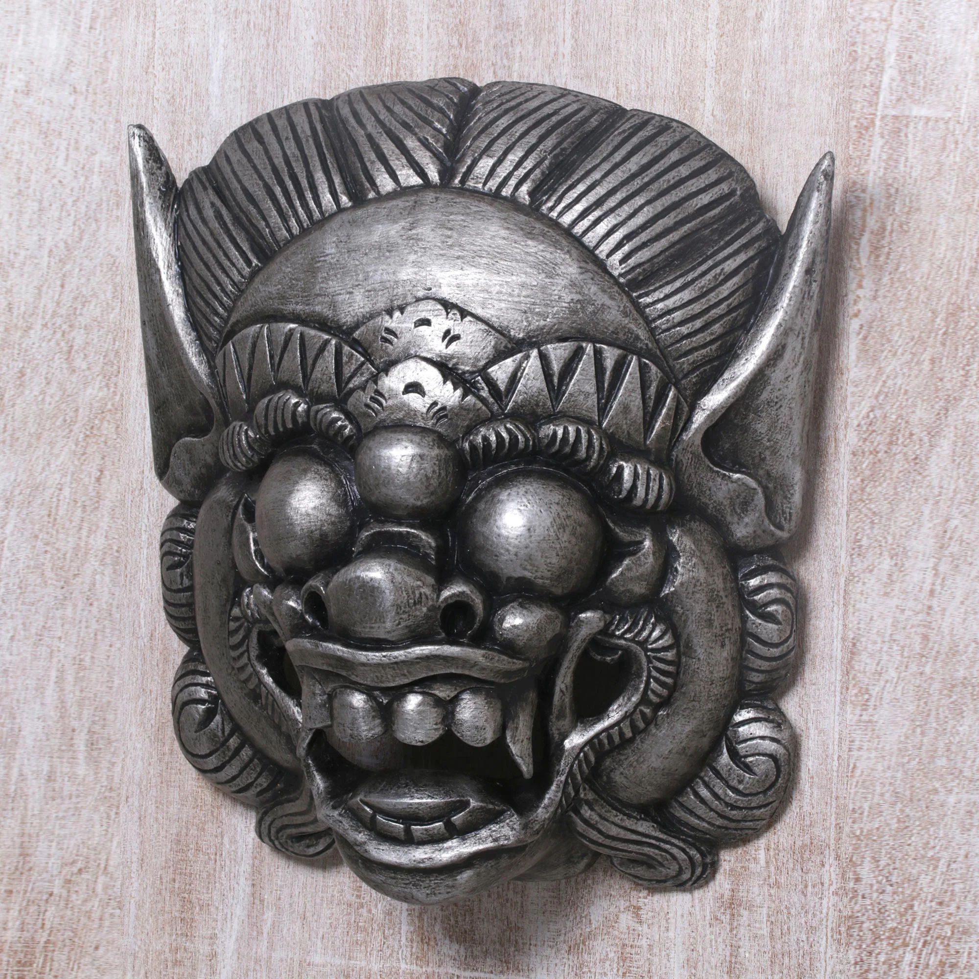Barong Celeng Handmade Albesian Wood Barong Bangkal Mask from Bali - Image 3