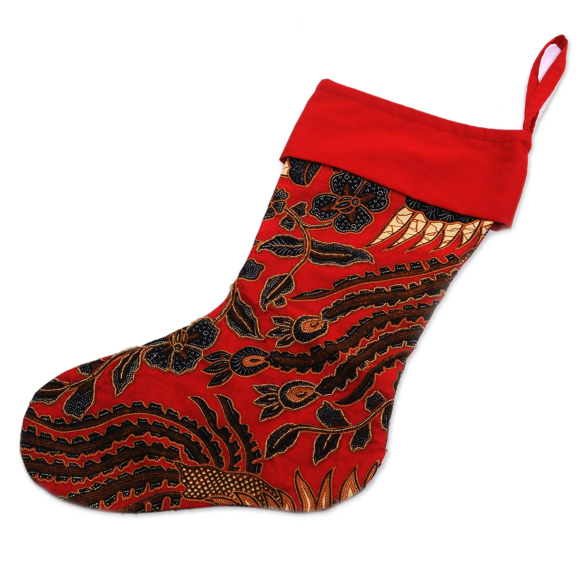 Batik Holiday Cotton Christmas Stocking - Image 3