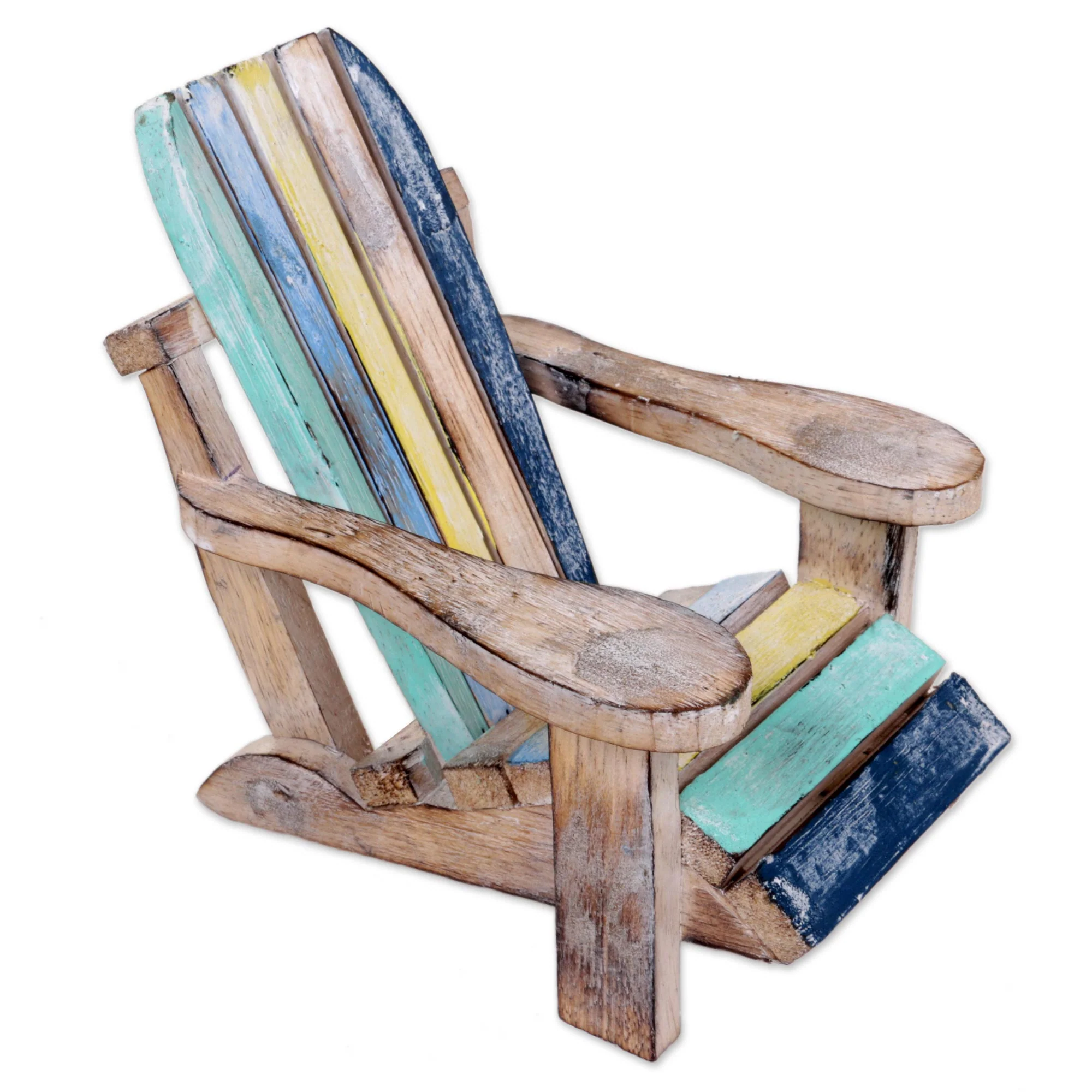 Beach Chair Hand Carved Beach Chair Wood Statue from Indonesia - Image 2
