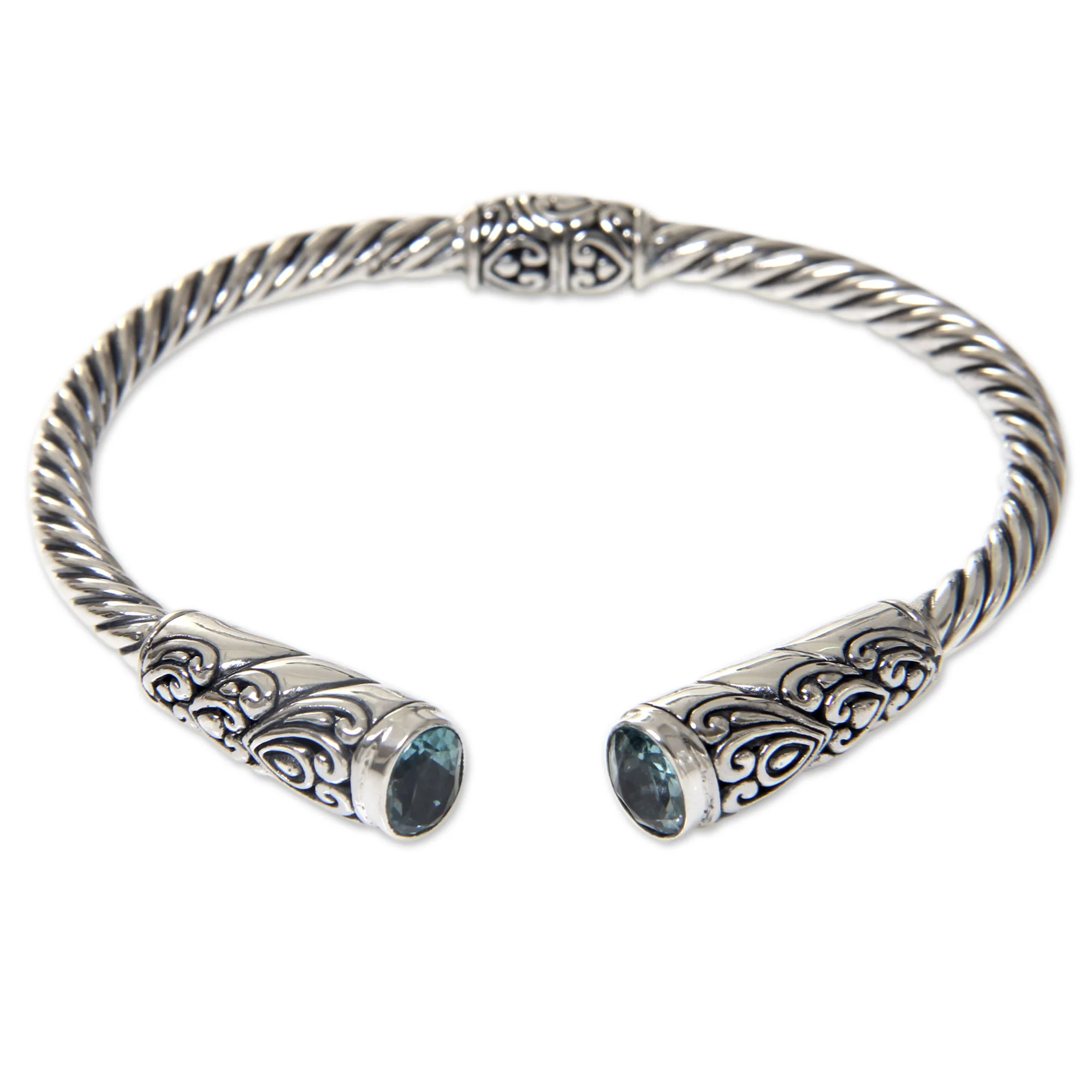 Beacon of Light Blue Topaz Cuff Bracelet - Image 2
