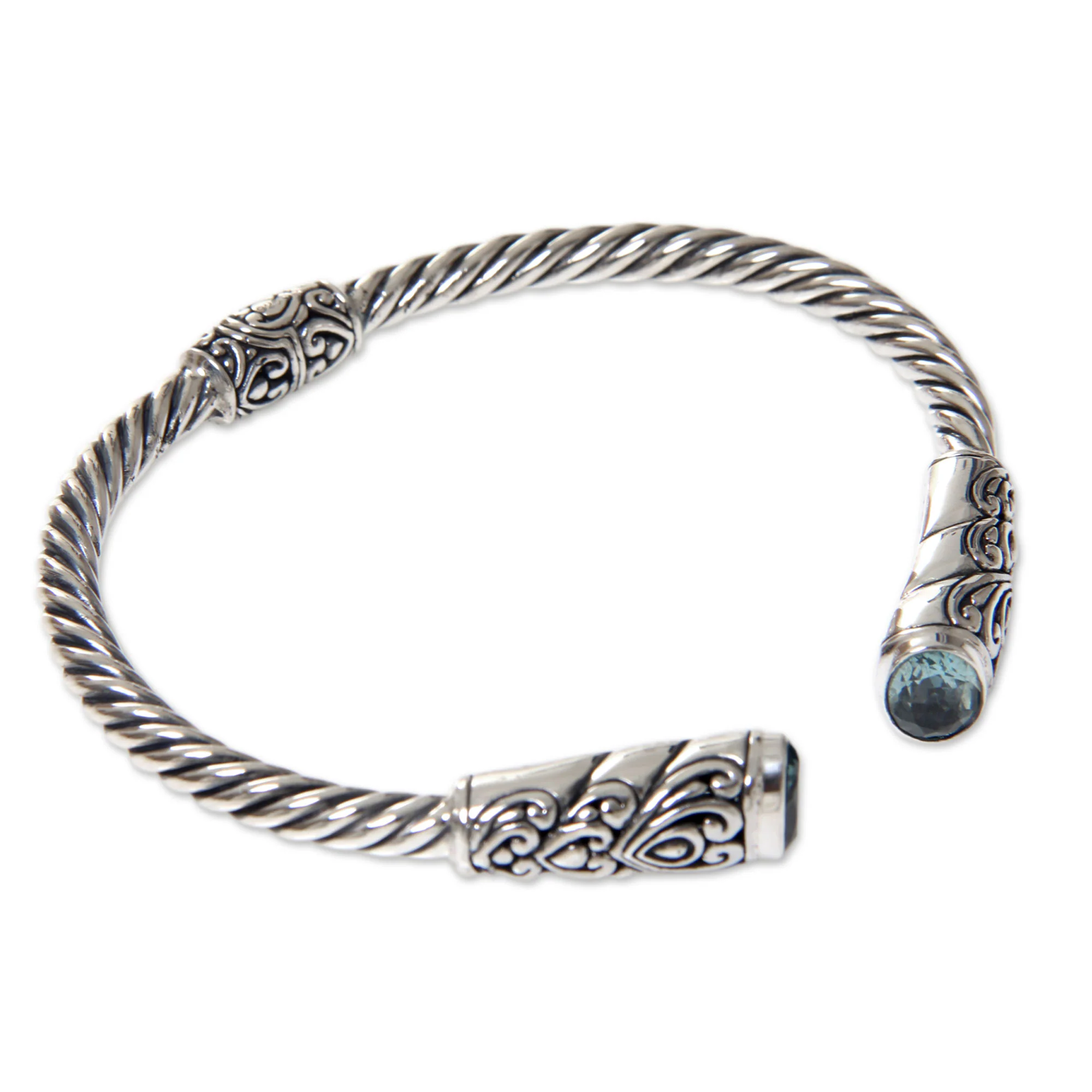 Beacon of Light Blue Topaz Cuff Bracelet - Image 3
