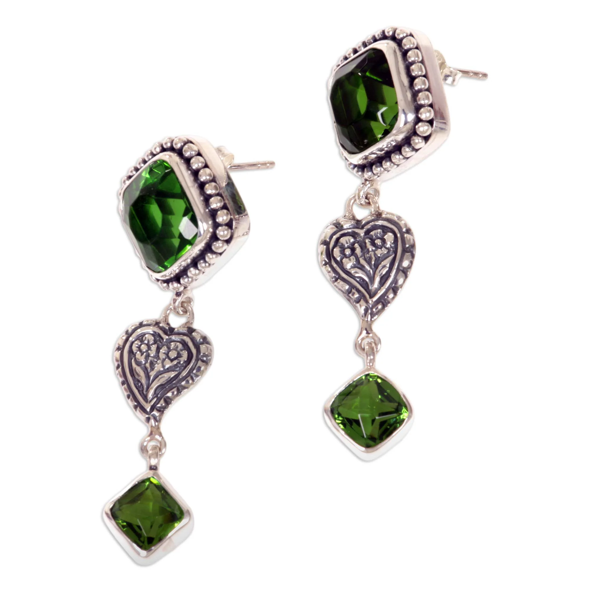 Beautiful Heart Sterling silver drop earrings - Image 5