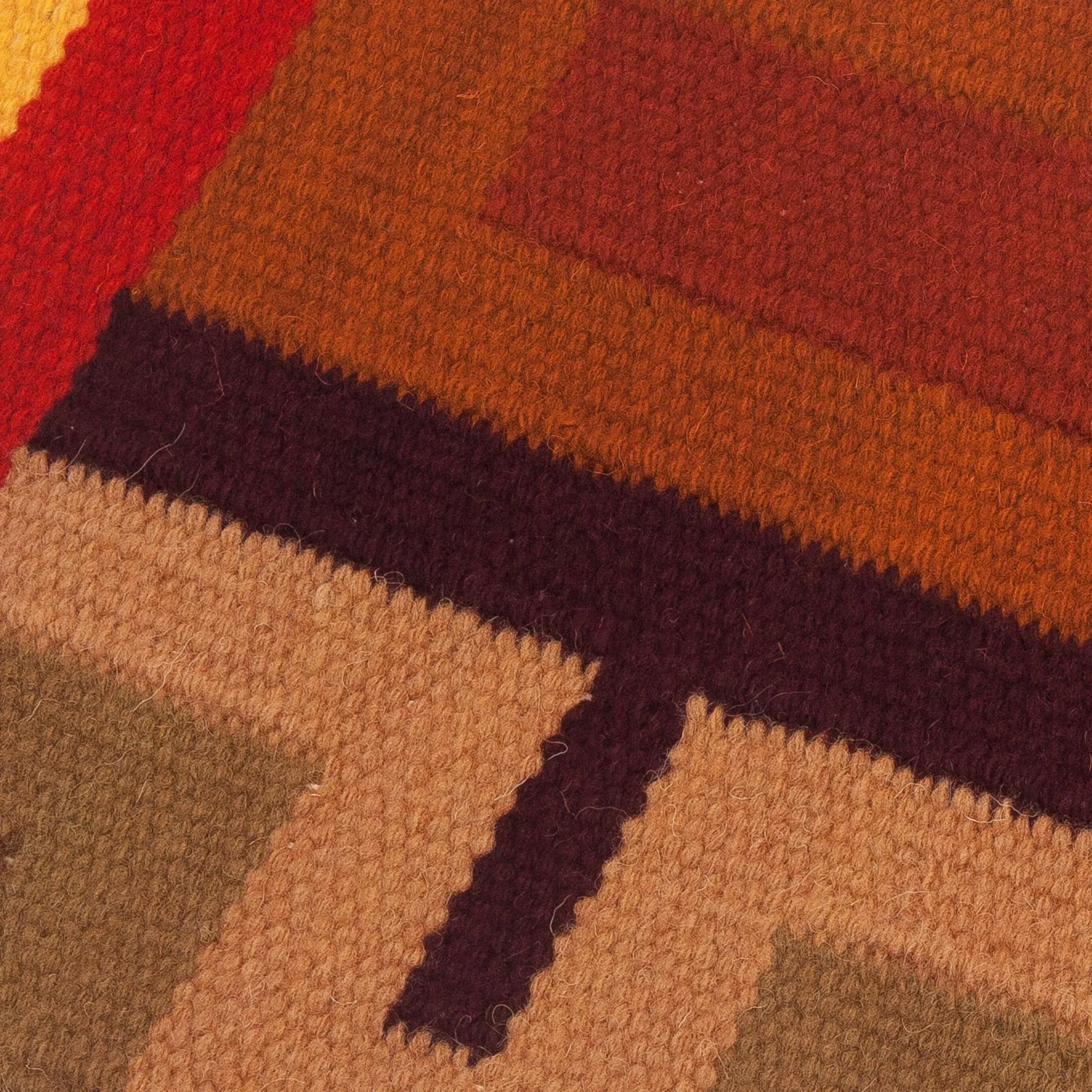Beauty in Asymmetry Handwoven Colorful Wool Blend Table Runner from Peru - Image 4