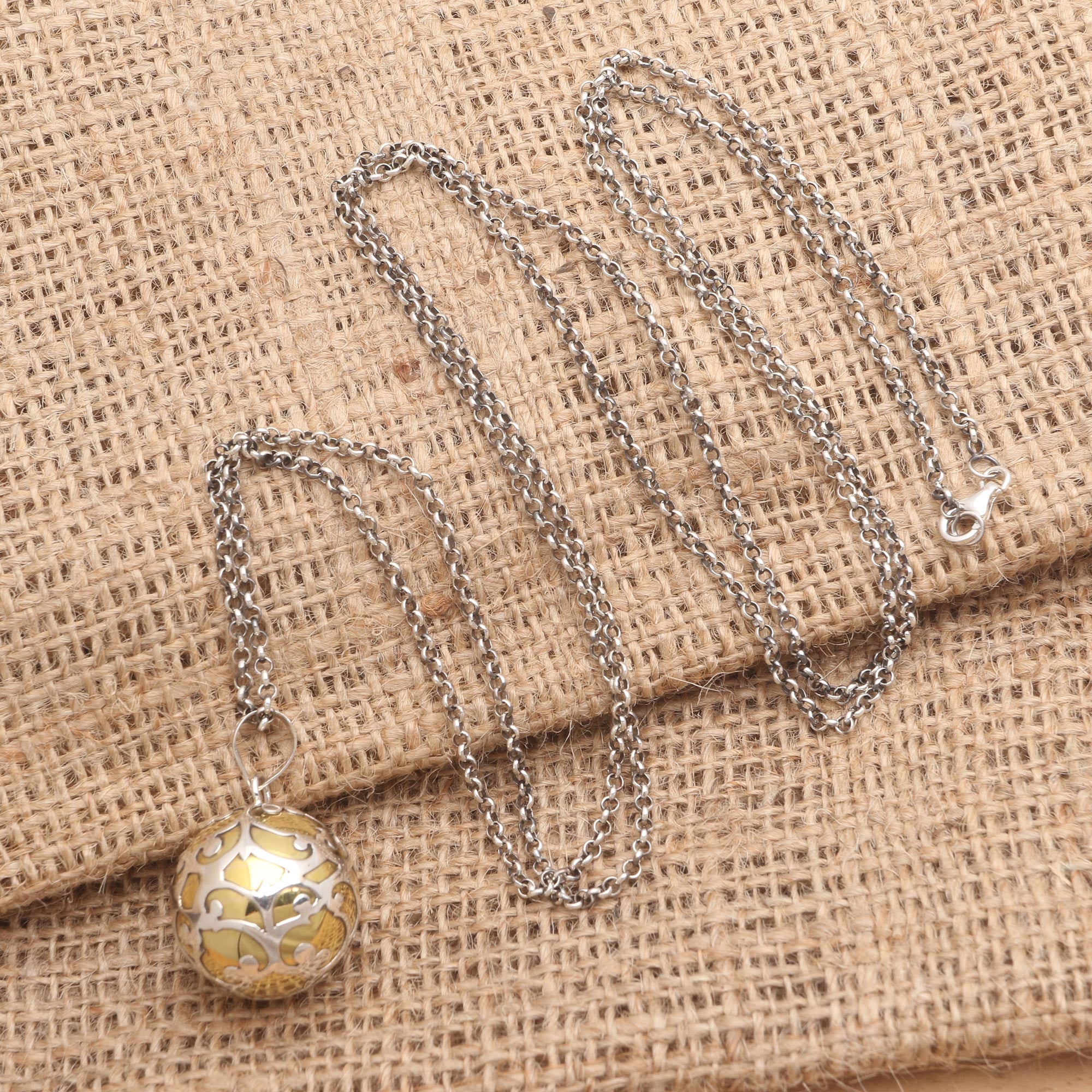 Becoming Bali Harmony Ball Necklace Handcrafted of Sterling Silver - Image 3