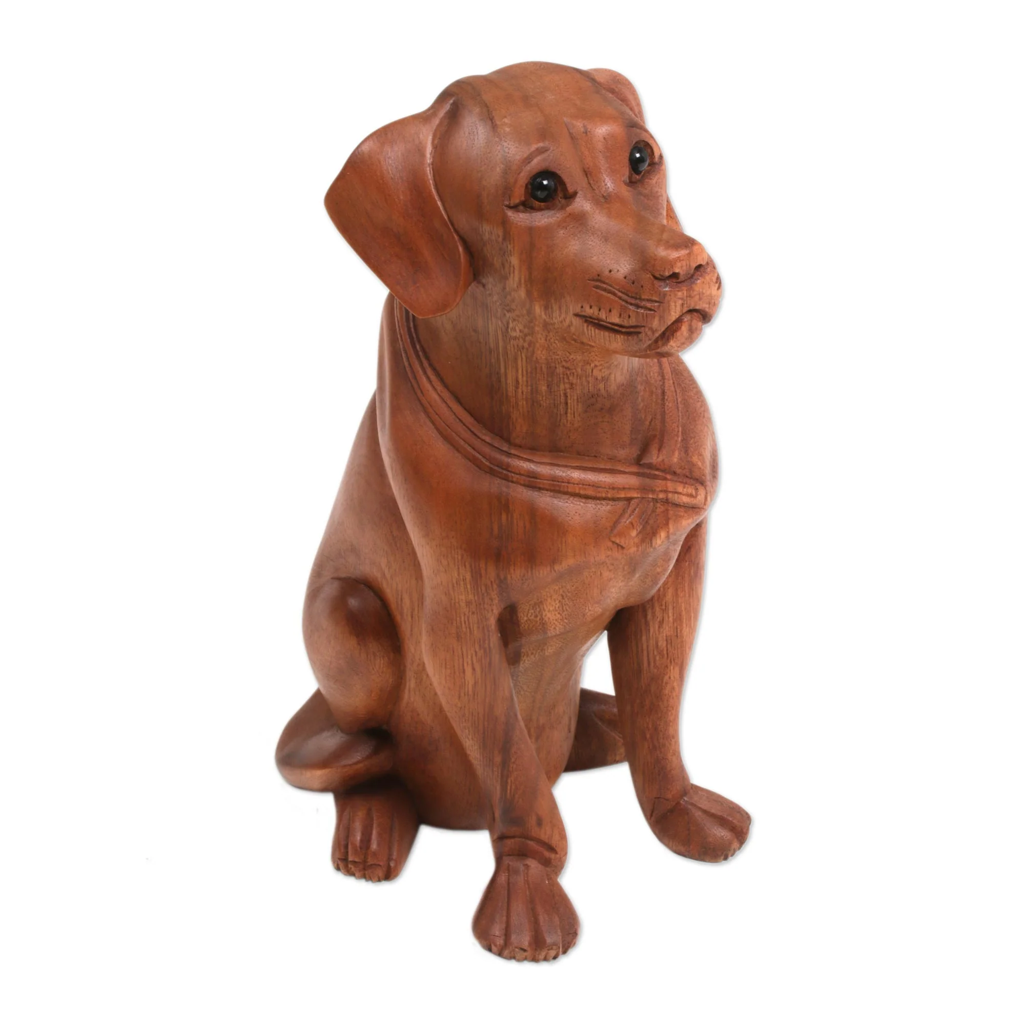 Begging Dog Wood Sculpture - Image 2