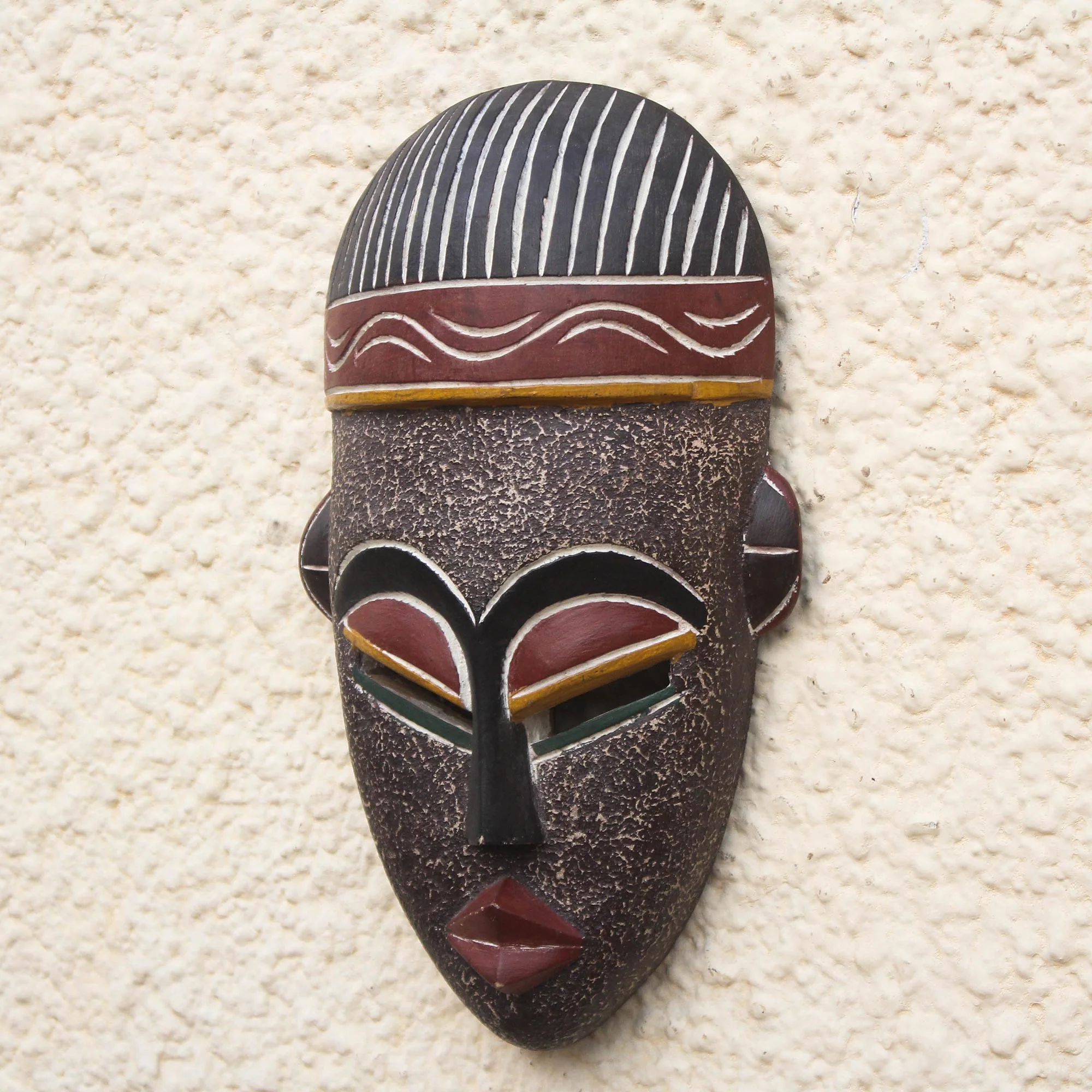 Berber Man Ethiopian wood mask - Image 3