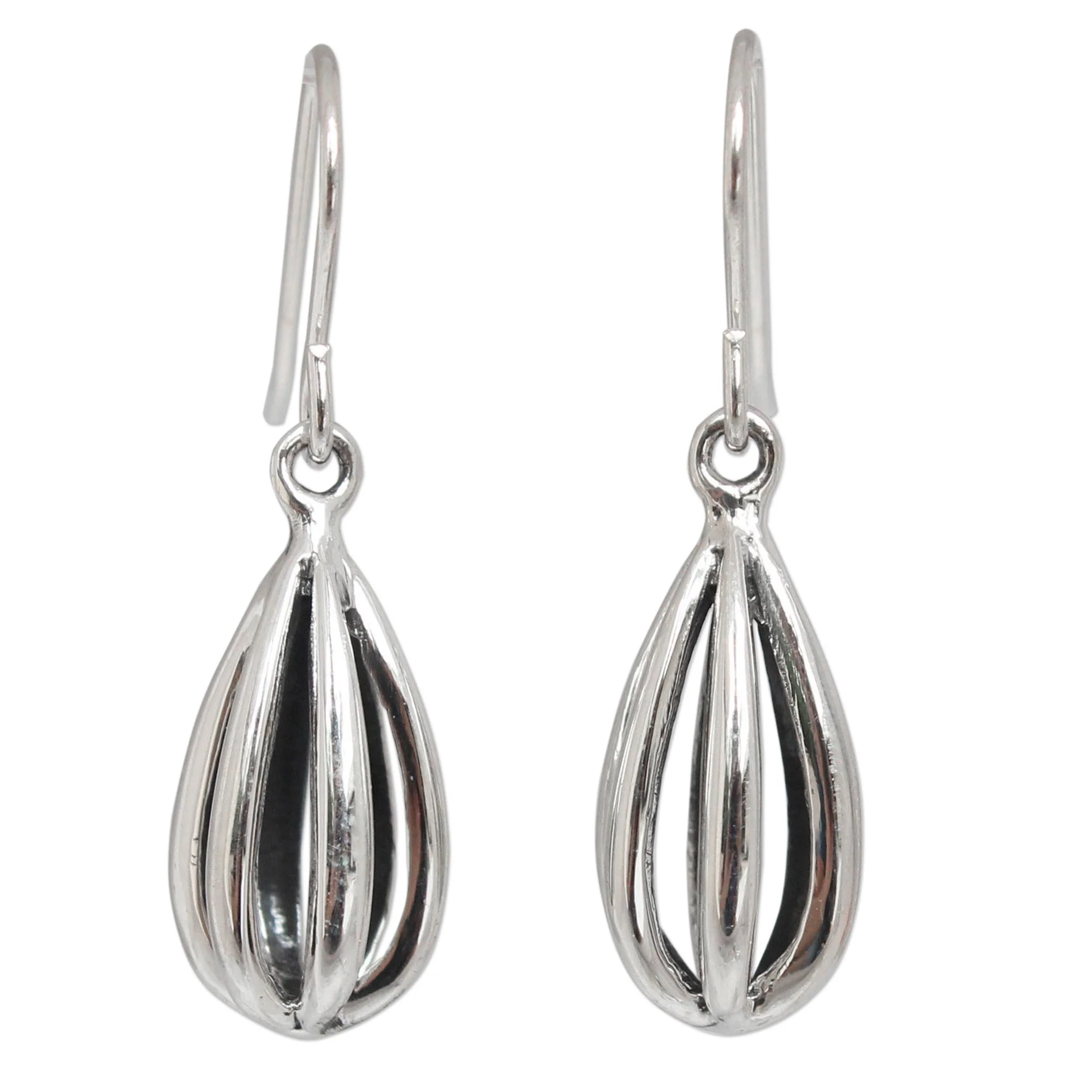Birdcage Sterling Silver Dangle Earrings - Image 2