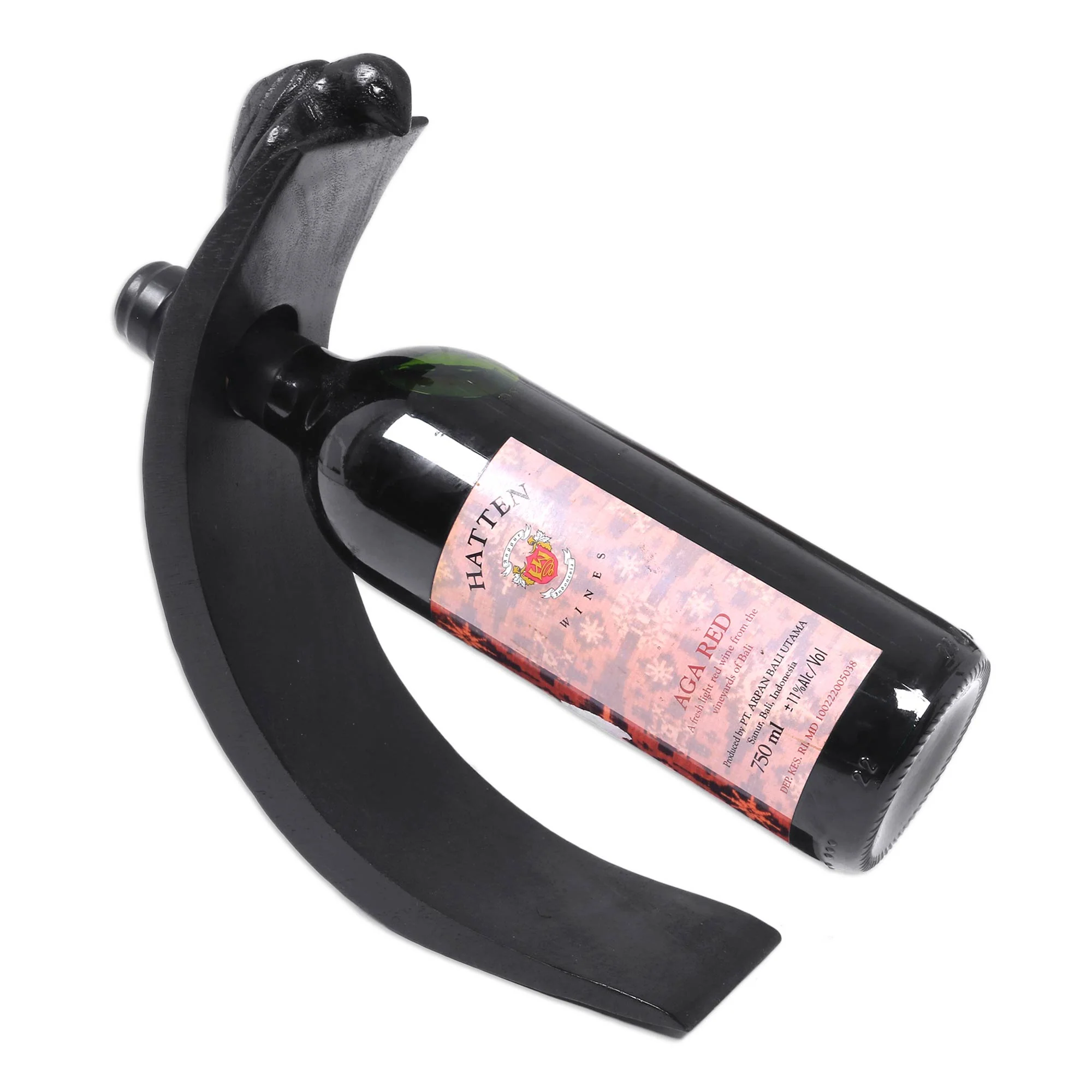 Black Balinese Turtle Black Wood Wine Holders - Image 4