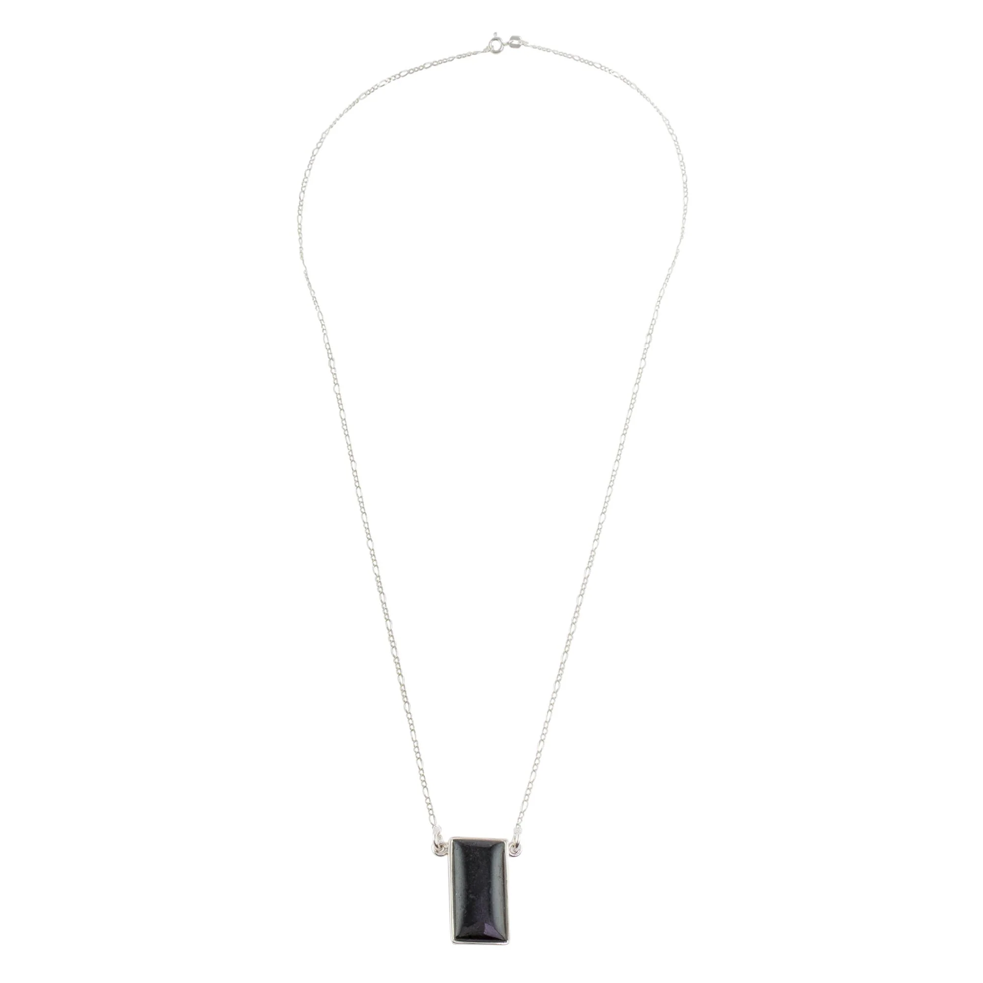 Black Door Black Jade Reversible Pendant Necklace from Guatemala - Image 5