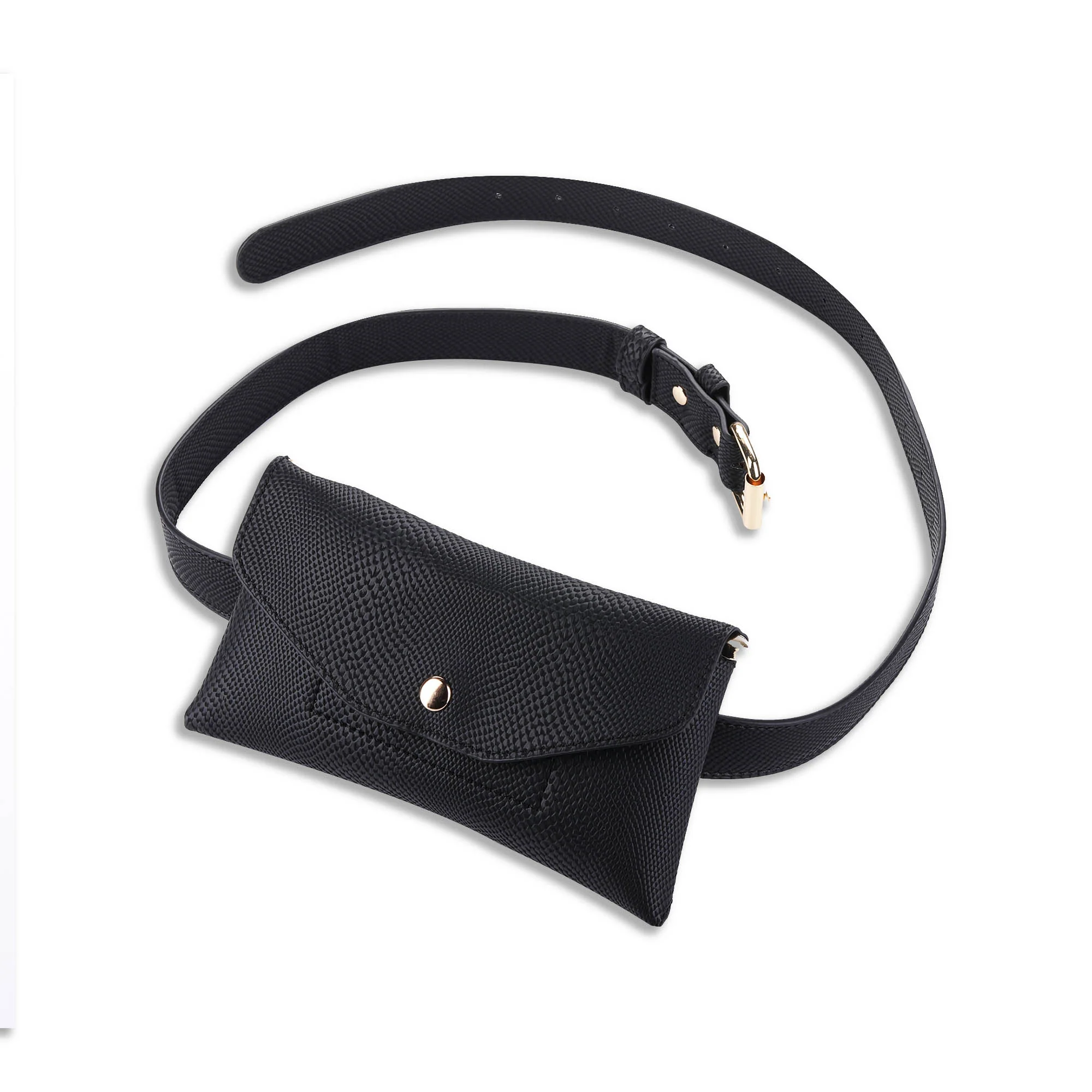 Black Faux Snakeskin Belt Bag - Image 3