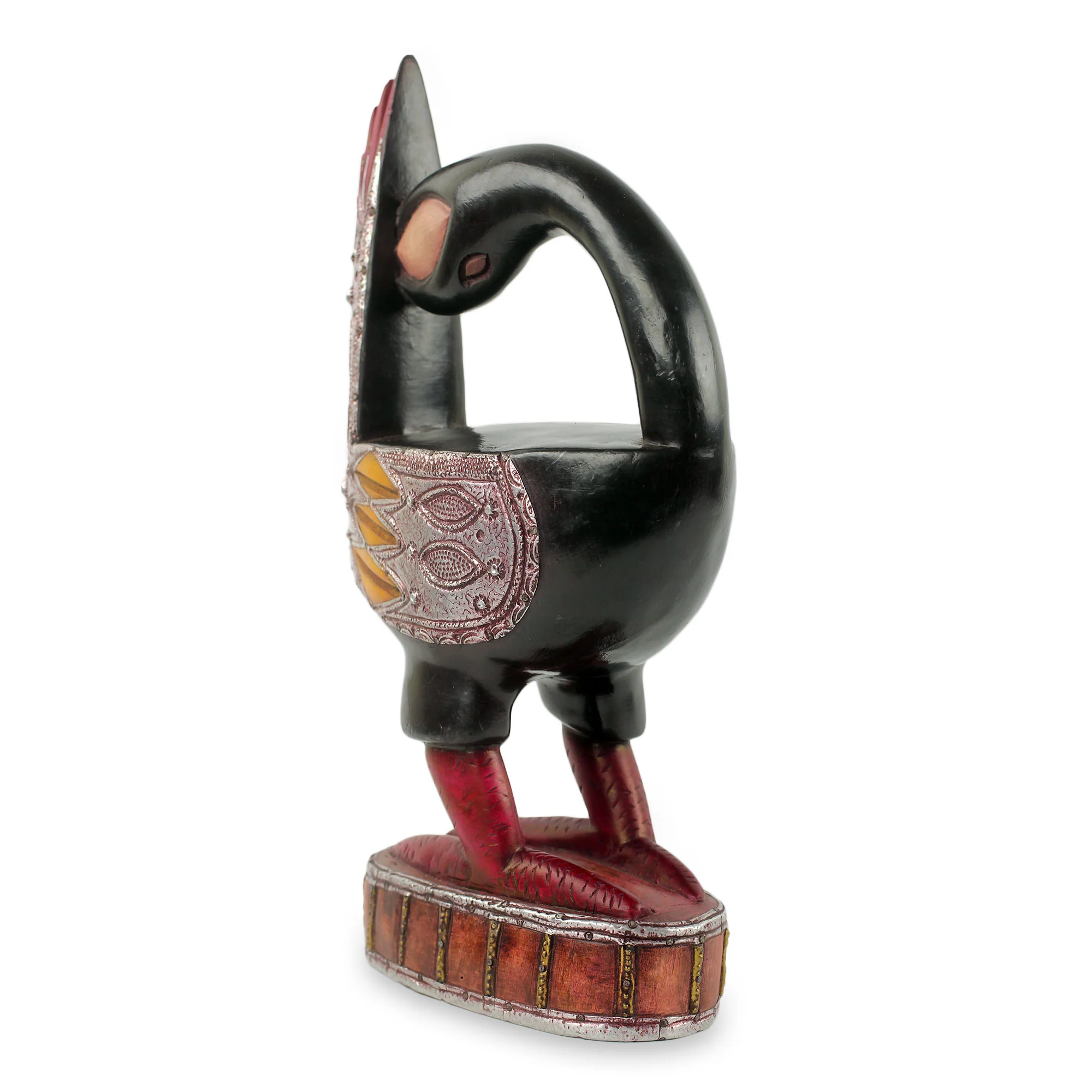 Black Sankofa Fair Trade Wood Sculpture of Sankofa Bird from Ghana - Image 4