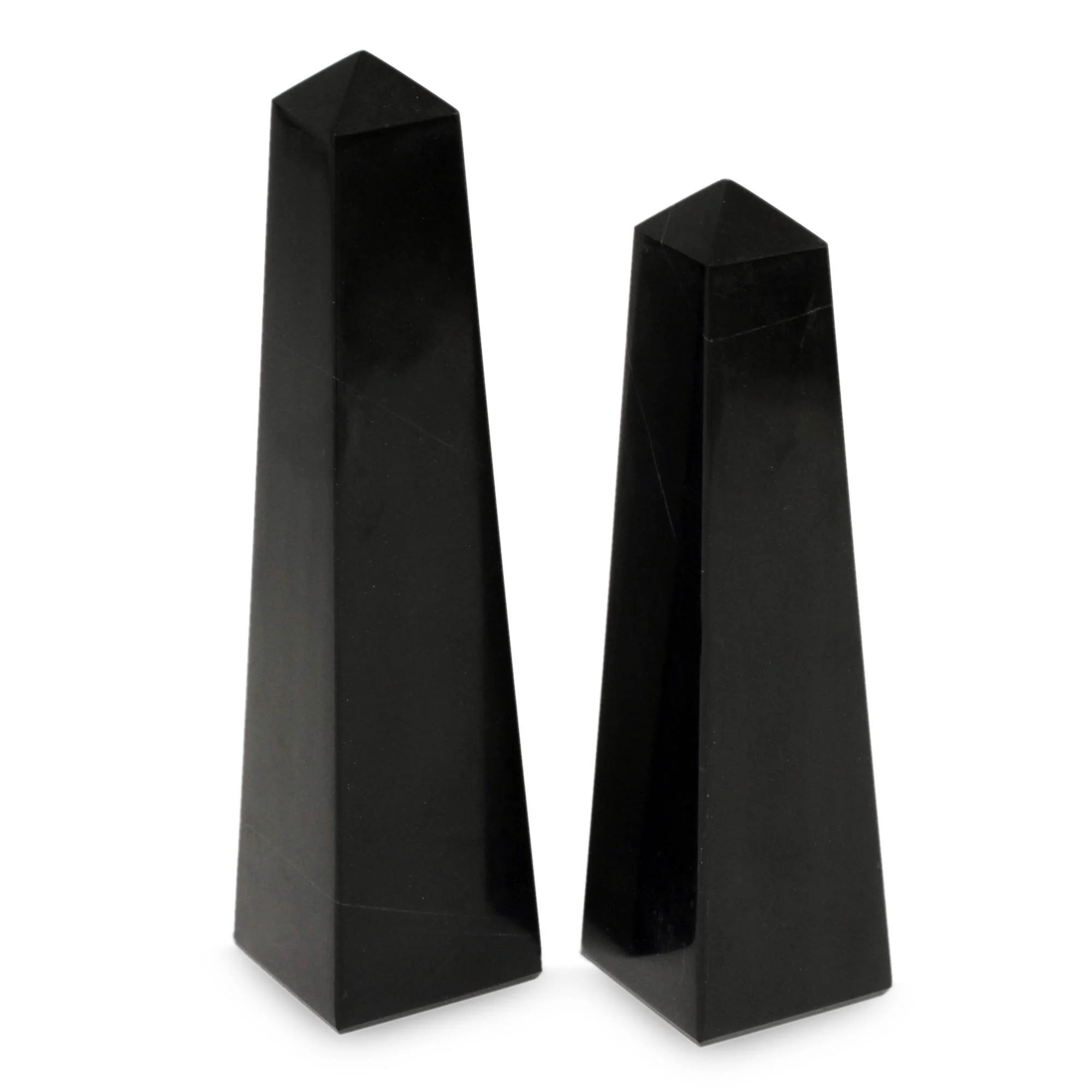 Black Towers Handcrafted Gemstone Sculpture (Pair) - Image 2