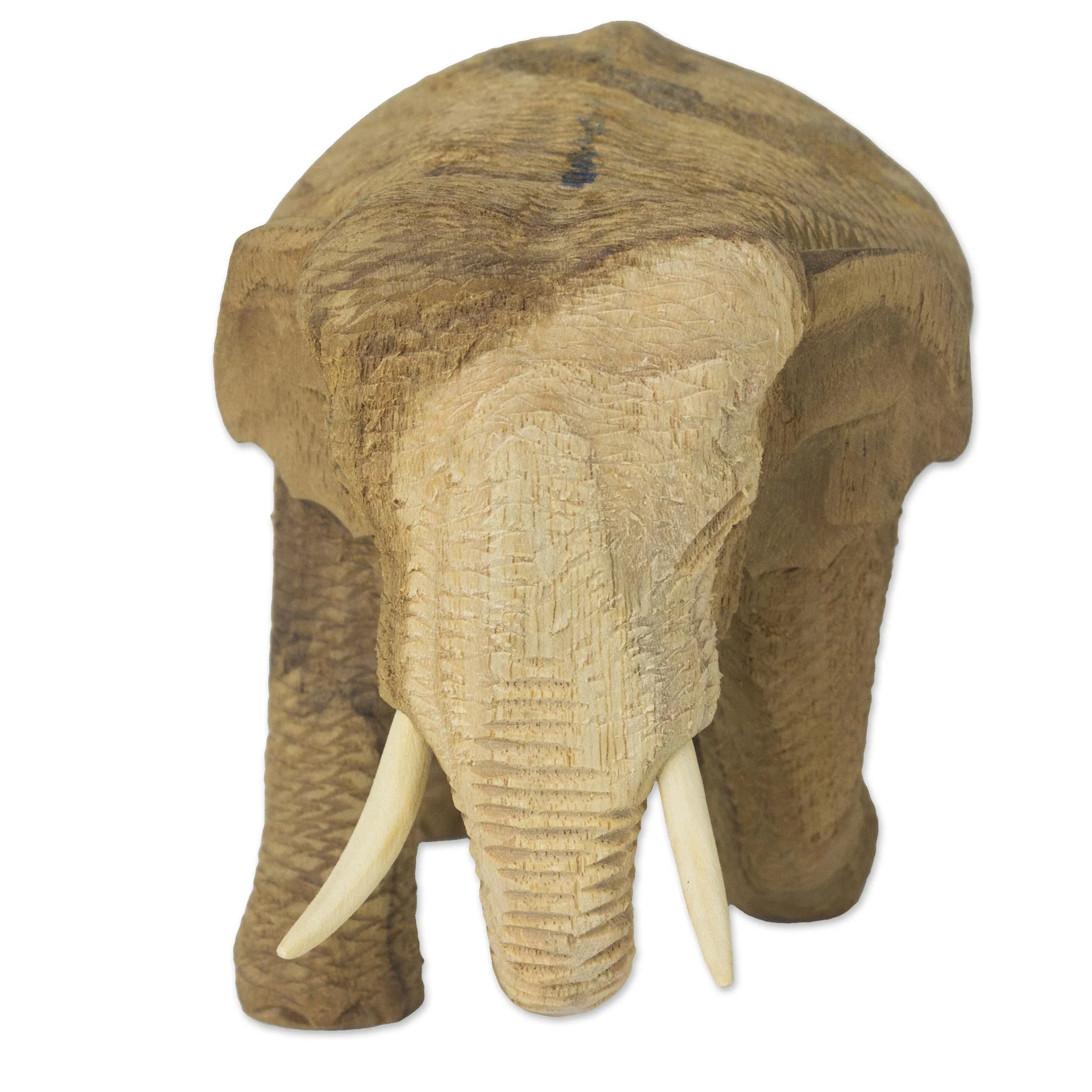 Blissful Elephant Handmade Rain Tree and Ivory Wood Elephant Statuette - Image 4